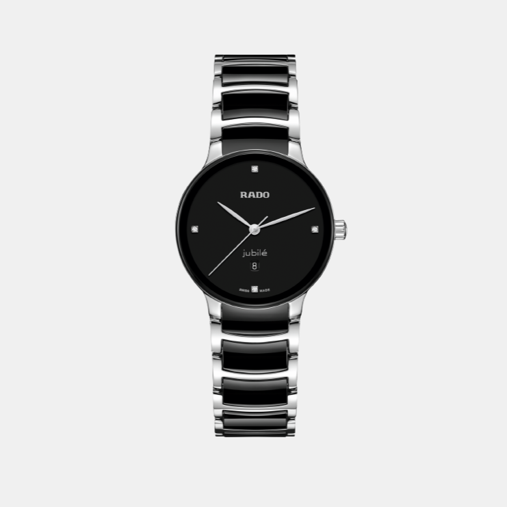Rado Centrix Women Quartz Black Dial Analog Ceramic Watch R30026712