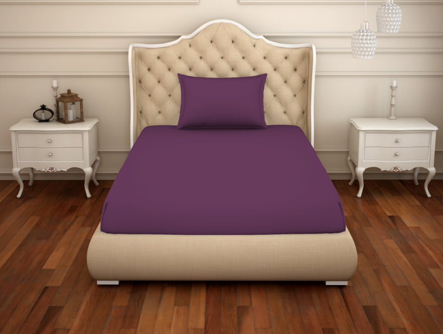 Spaces India Solid Phiox - Dark Grey Cotton Rich Single Bedsheet - Restora By Welspun