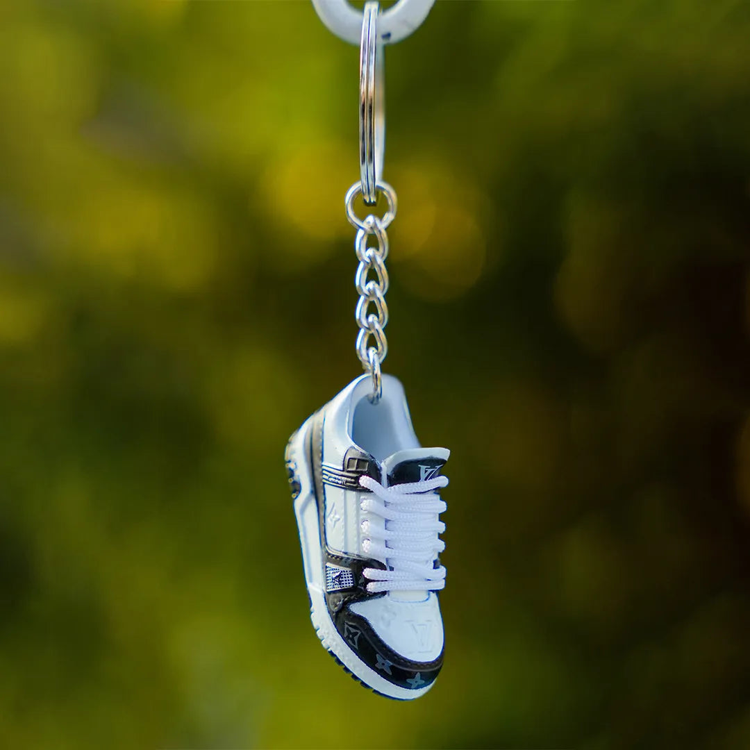 Kicks Machine 3D Sneaker keychain LV Trainer Black