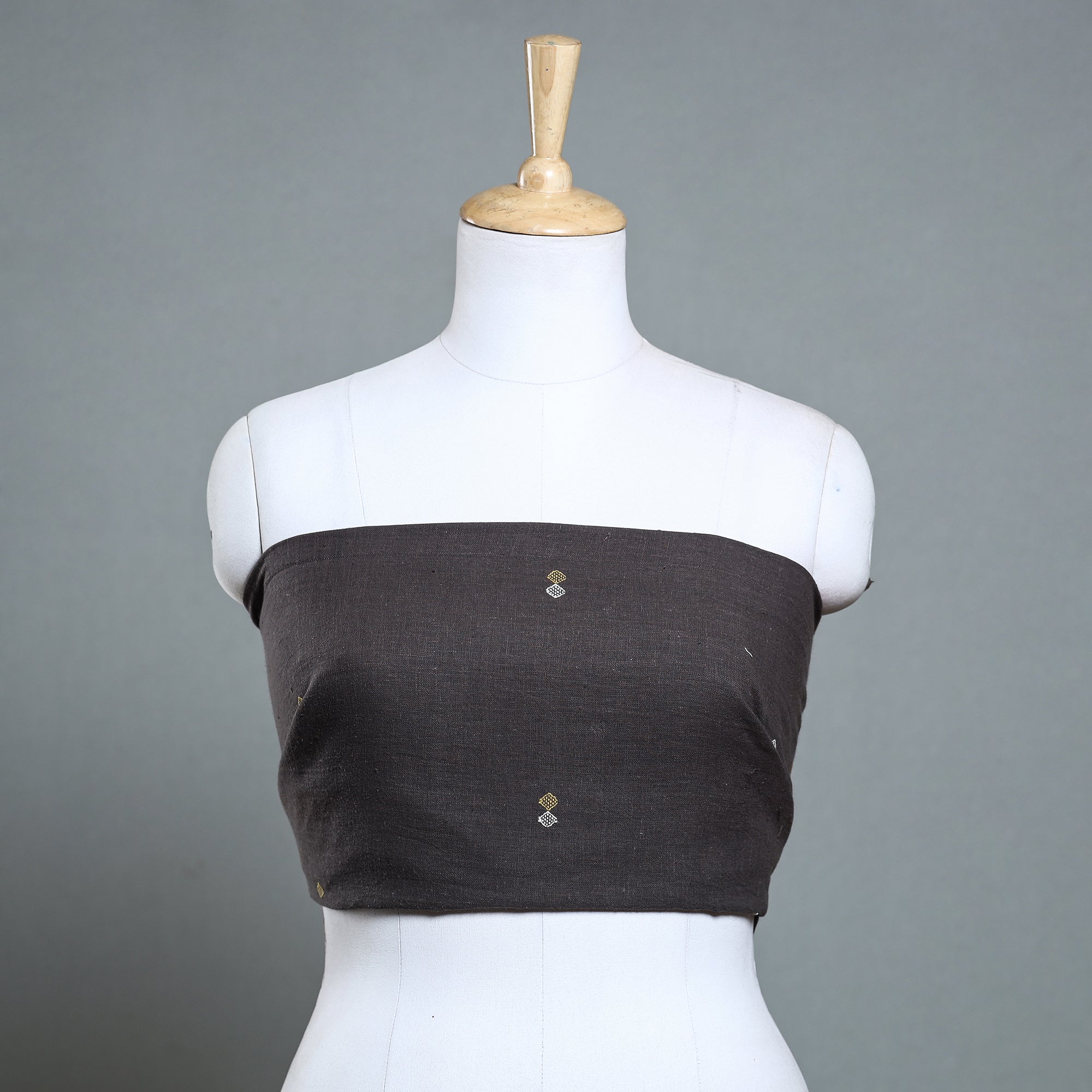 NOORI BAZAR Brown - Organic Kala Cotton Pure Handloom Buti Blouse Piece