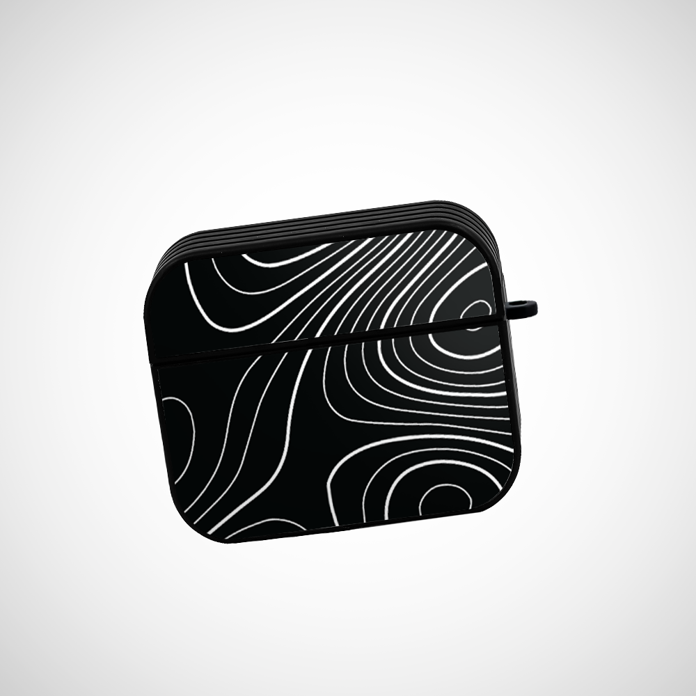 Cover It Up Black Topography Glass Airpods 3rd Gen Case Covers