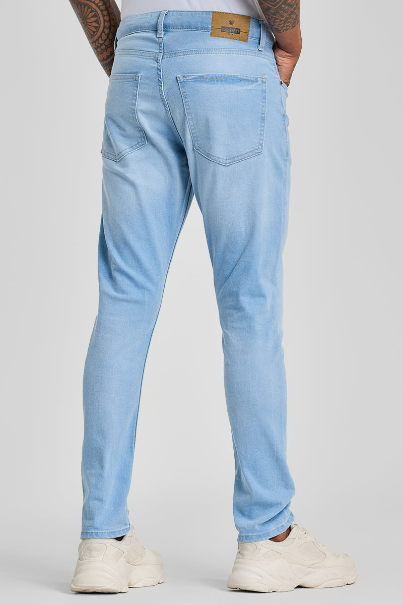 SNITCH Light Blue Tapered Fit Jeans - view 7