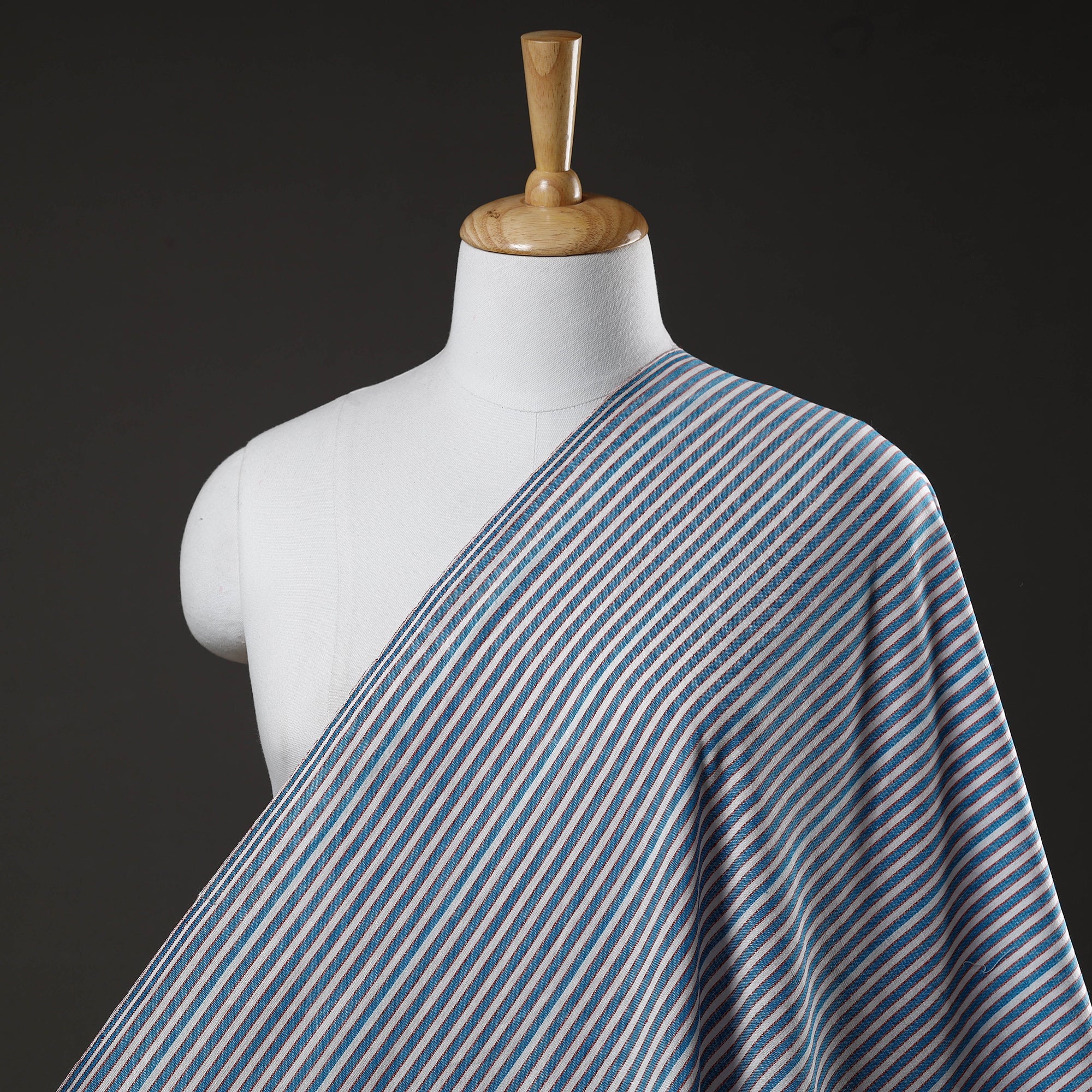 AHA VASTRA HANDLOOM Blue - Jhiri Pure Handloom Cotton Fabric