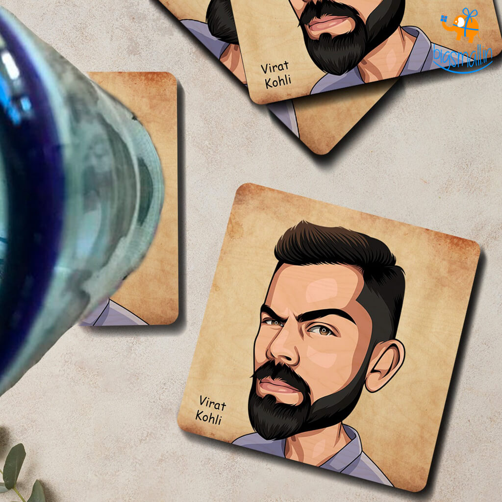 Bigsmall_cc Virat Kohli Wooden Coasters