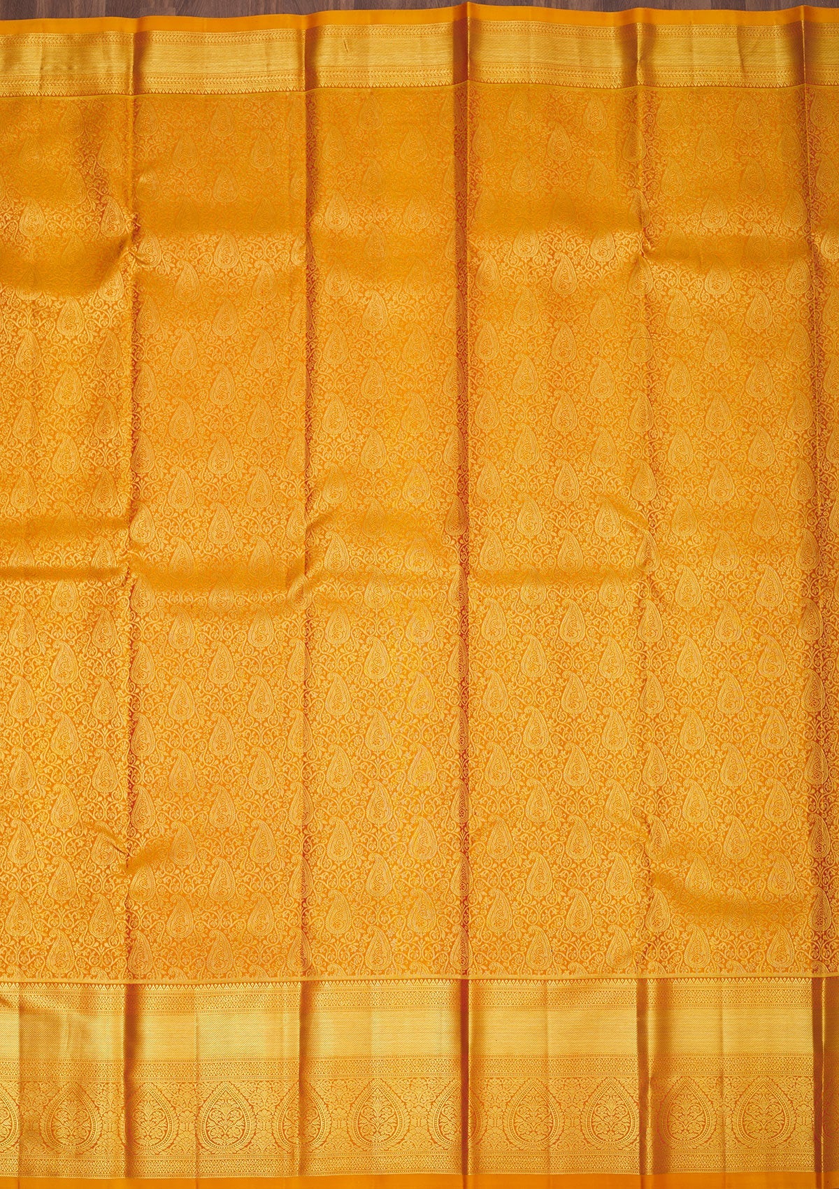 Koskii Mustard Zariwork Pure Silk Saree – Women's - view 5