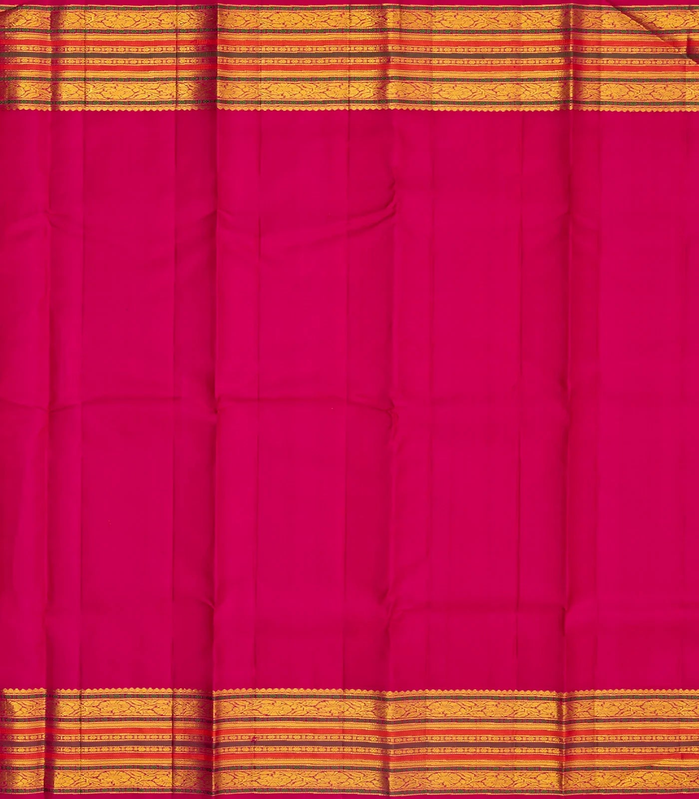 RmKV Mustard Handloom Kanchipuram Korvai Silk Saree With Checks - view 4