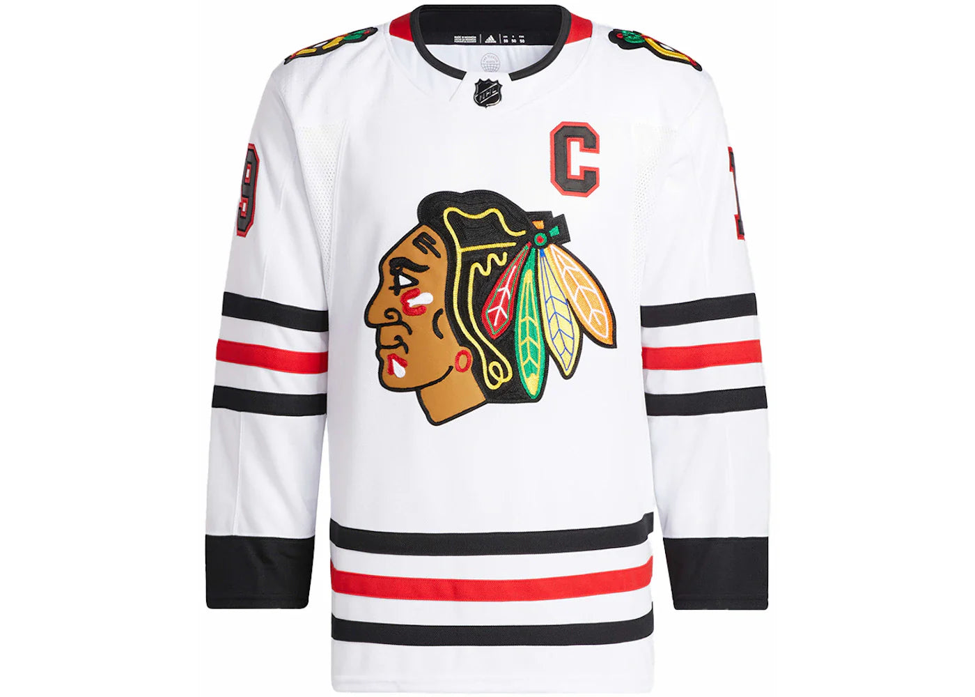 adidas Blackhawks Toews Away Authentic Jersey White