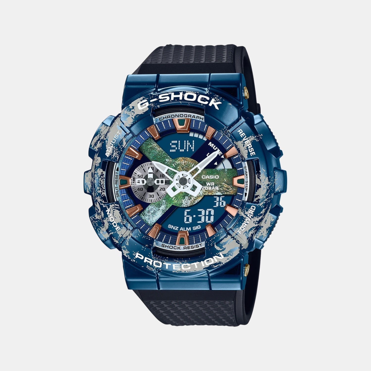 Casio G-Shock Men Quartz Blue Dial Analog-Digital Resin Watch G1341
