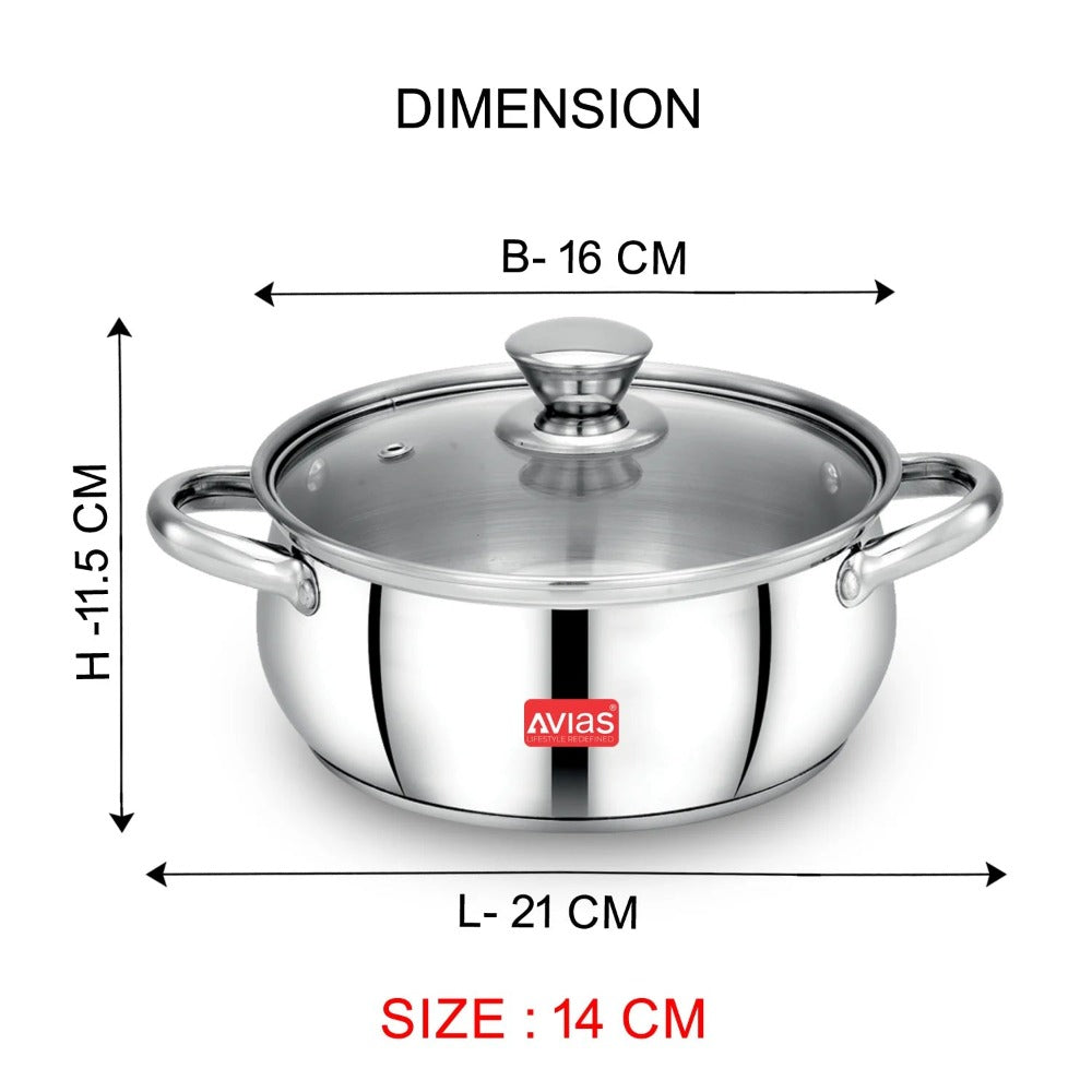 AVIAS Inox IB Stainless Steel Cookpot With Glass Lid | Gas & Induction Compatible | Silver | 1 Pc - view 7