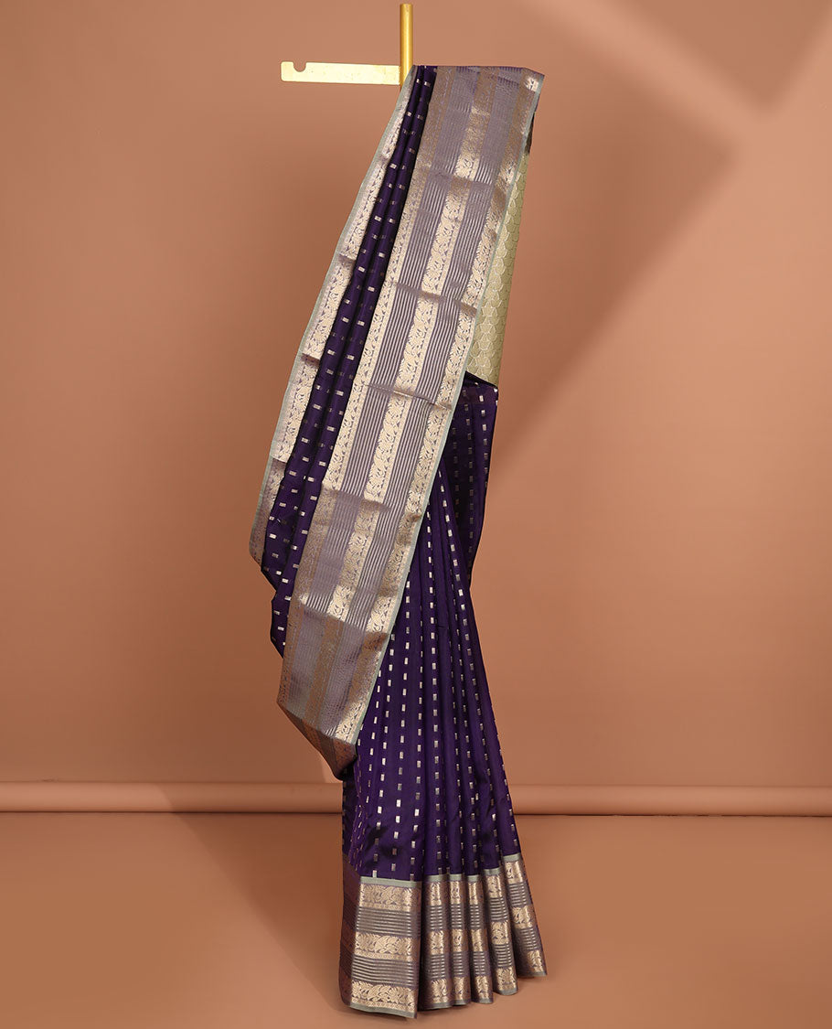 Pothys Purple buttas vasundhara elite silk saree with self intricate zari border & pallu of argyle pattern
