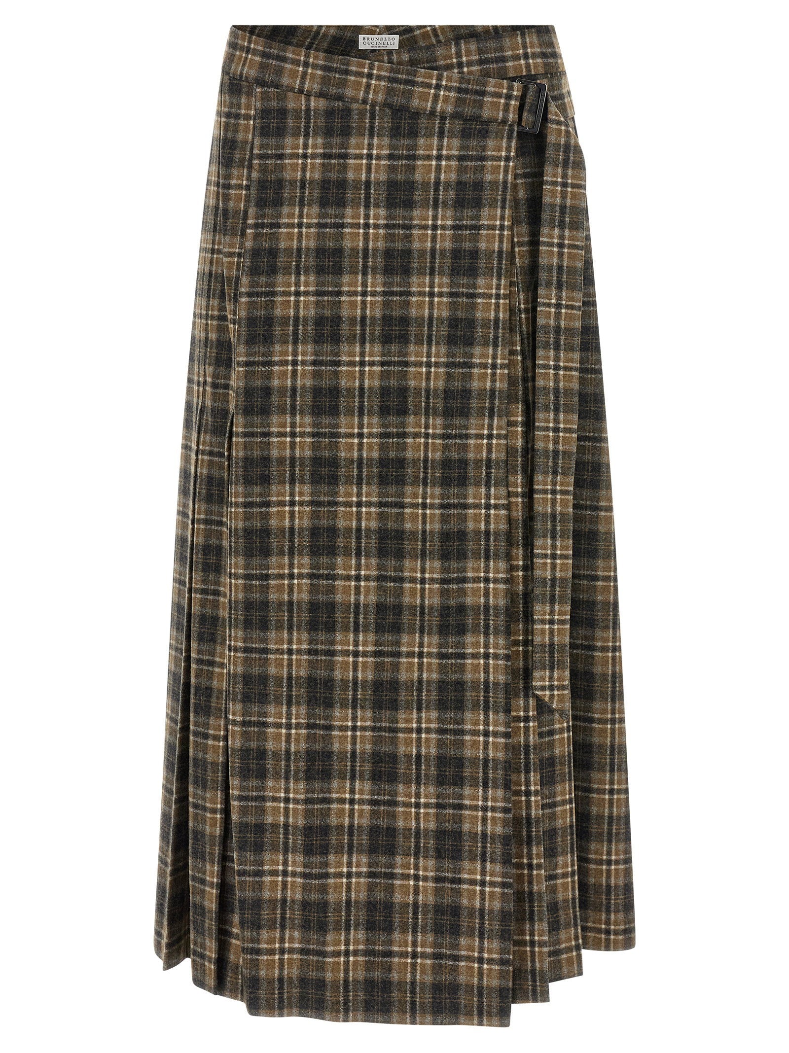 Brunello Cucinelli Tartan Skirt – 74% wv, 25% pa, 1% co