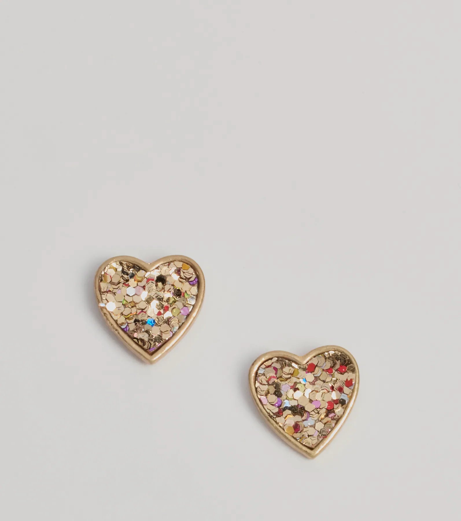 Windsor Glitzy Fab Glitter Heart Stud Earrings