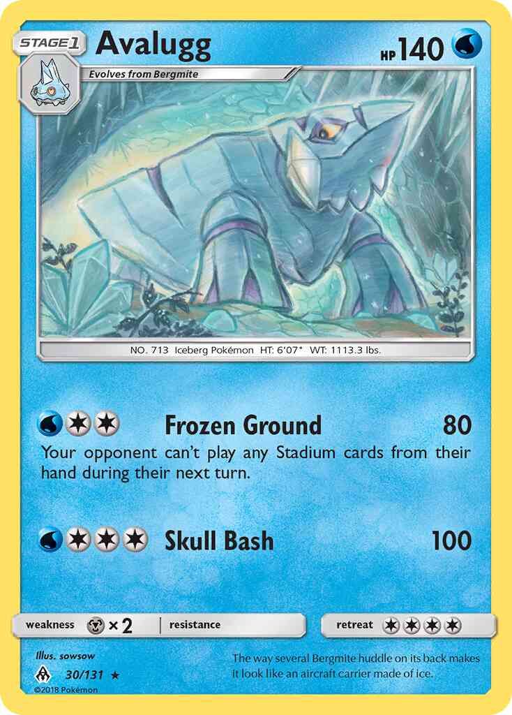 Rare sm6-30 non-holo – Pokémon Avalugg - 30/131 - Rare [sm6-30] [Non-Holo]