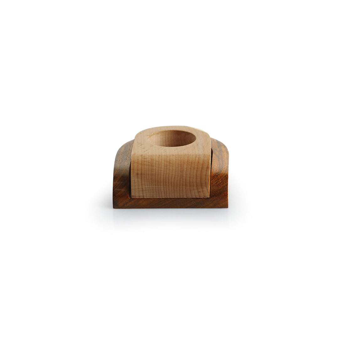 EXCLUSIVELANE 'Jugnu U' Wooden Tea Light Holder - view 3