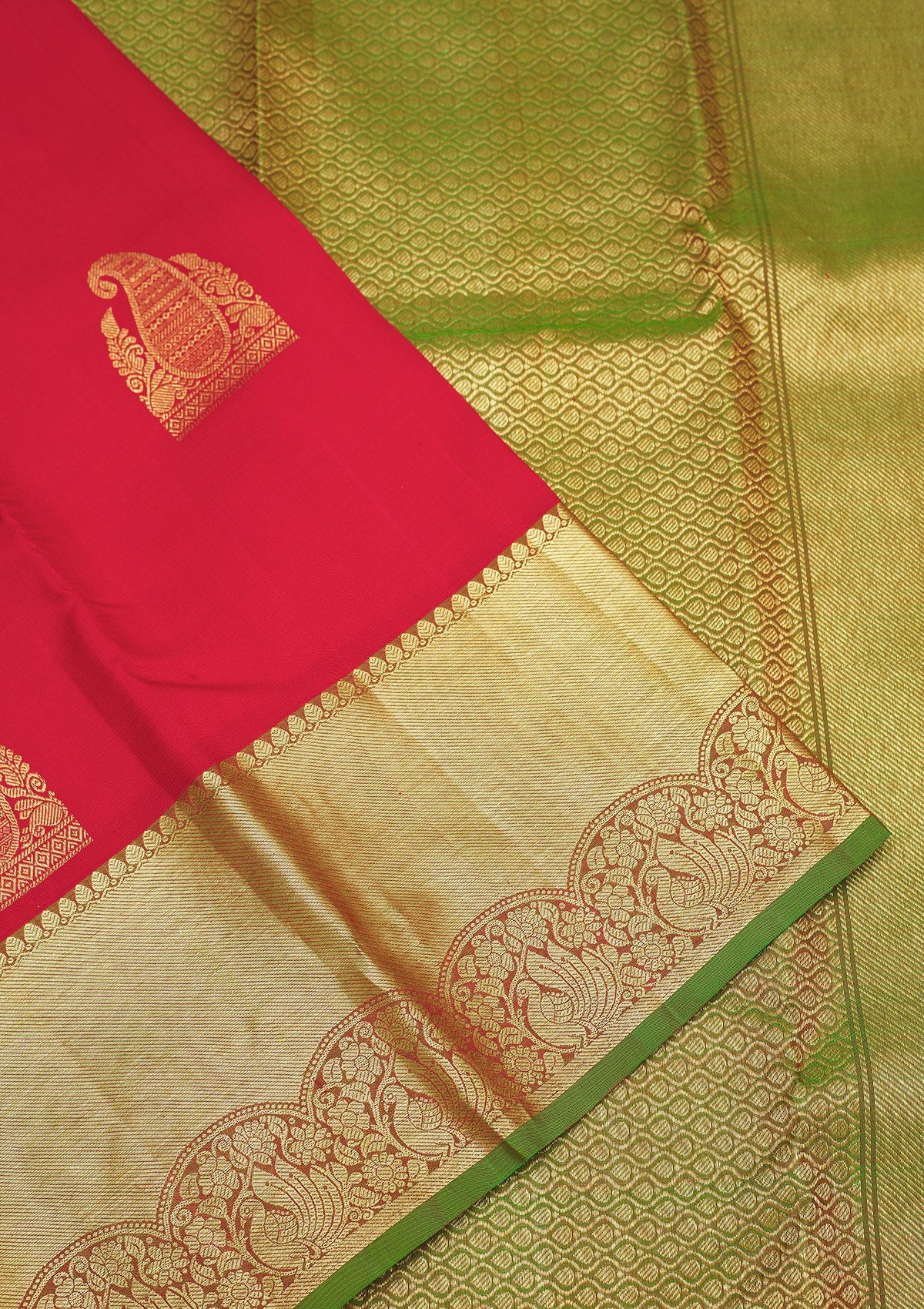 Koskii Red Zariwork Pure Silk Saree – Women's - view 4
