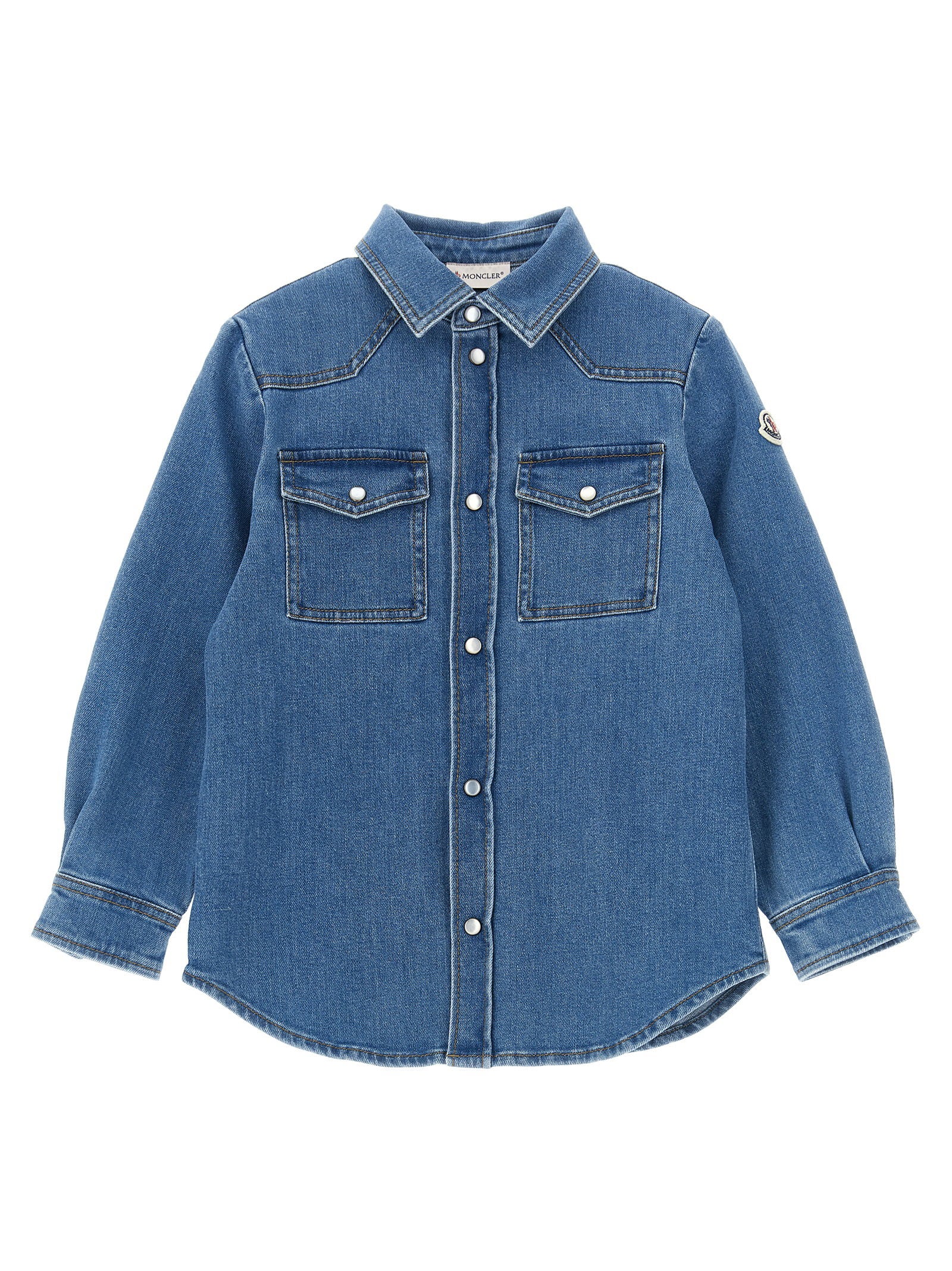 Moncler Enfant Denim Shirt – 98% cotton, 2% elastane