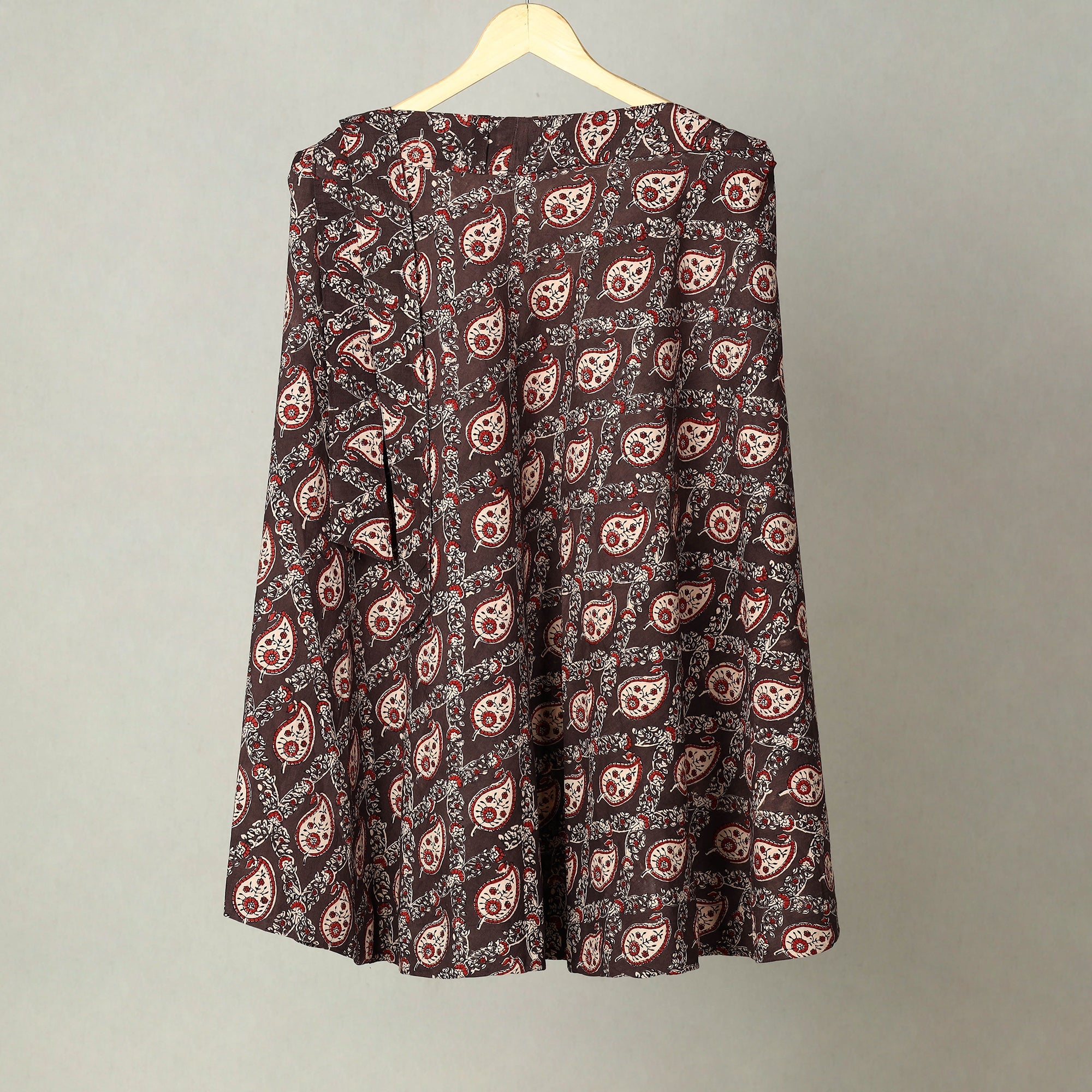 NOORI BAZAR Brown - Block Print Cotton Wrap Around Ajrakh Skirt 17