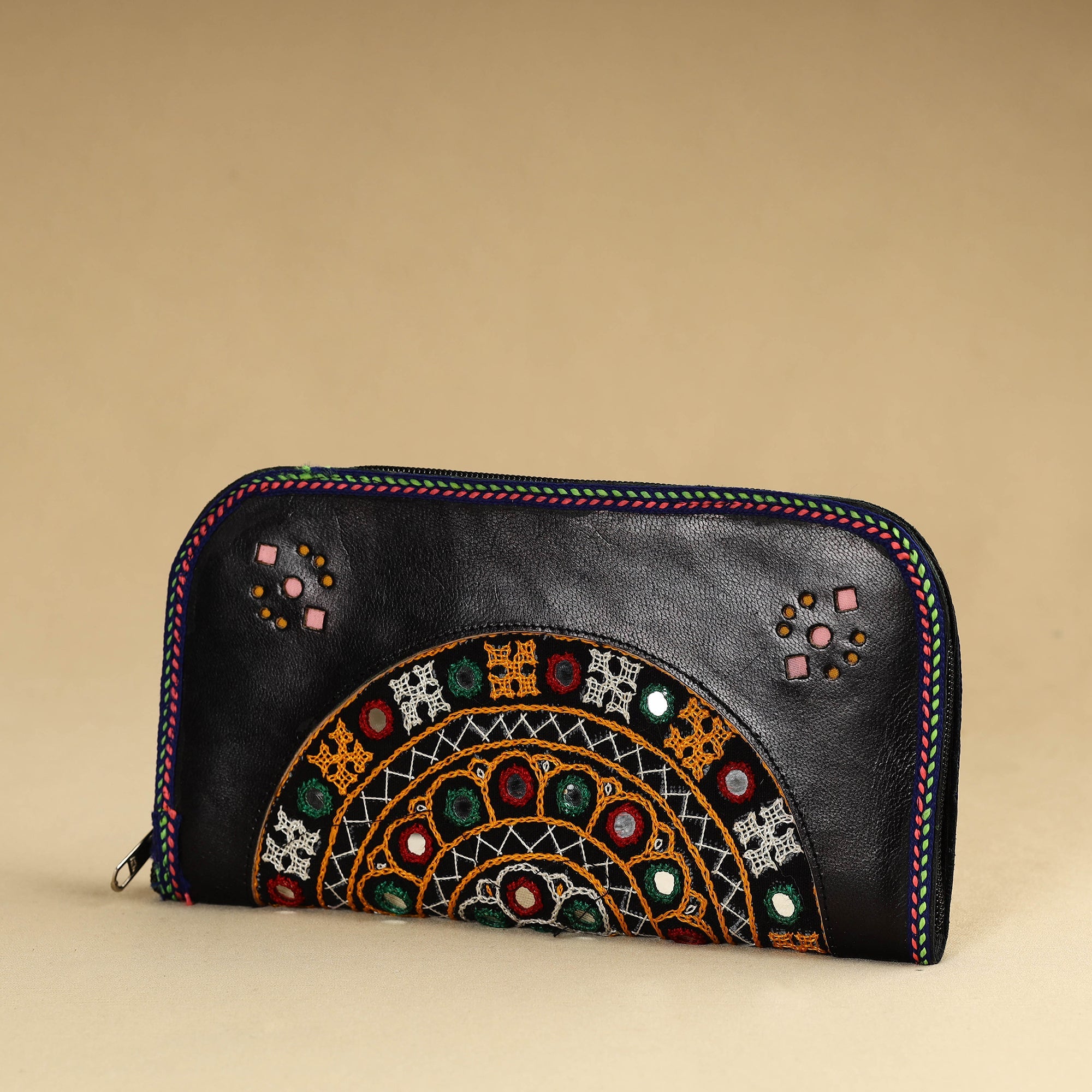 ANCHAL BIJLANI PATHUBHAI Black - Kutch Embroidery Cotton Handmade Leather Wallet 29 - view 2