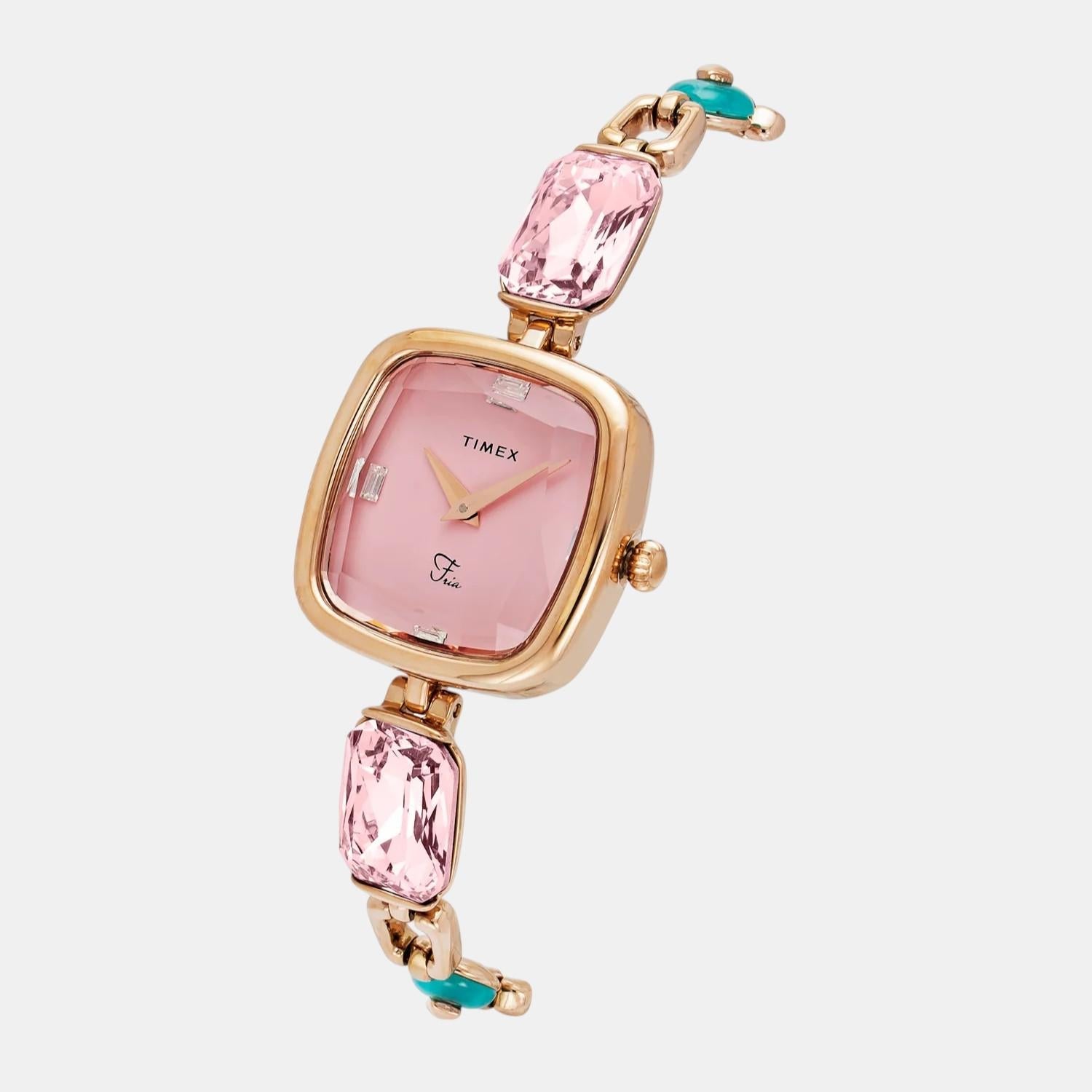 Timex Fria Women Quartz Pink Dial Analog Brass Watch TWEL21203 - view 2