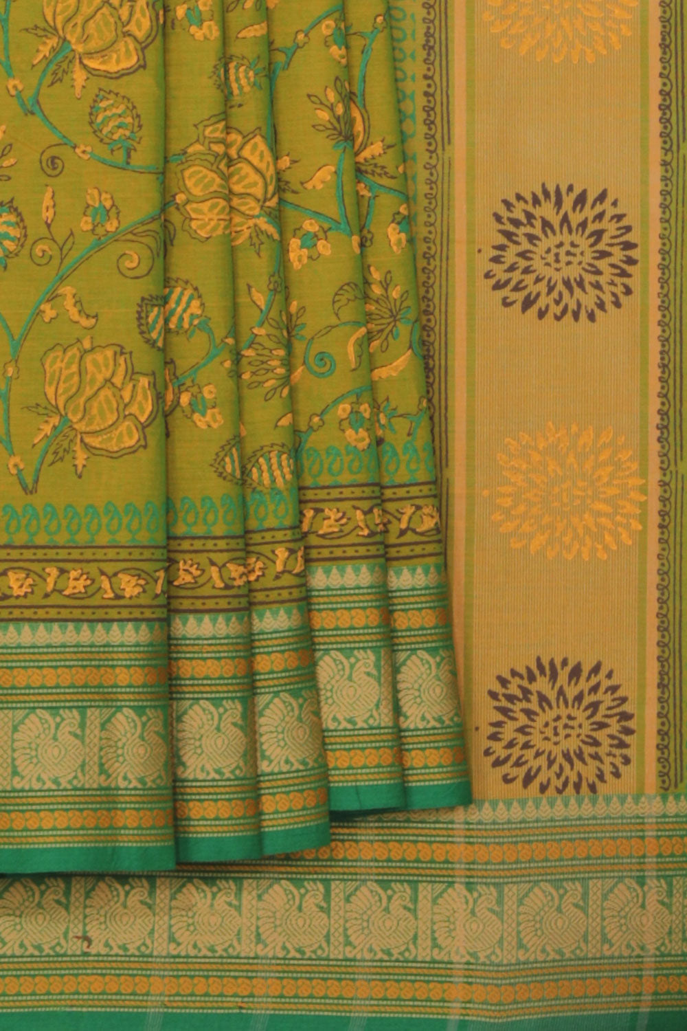Kalanjali Ethnics Hand block printed cotton saree - view 2