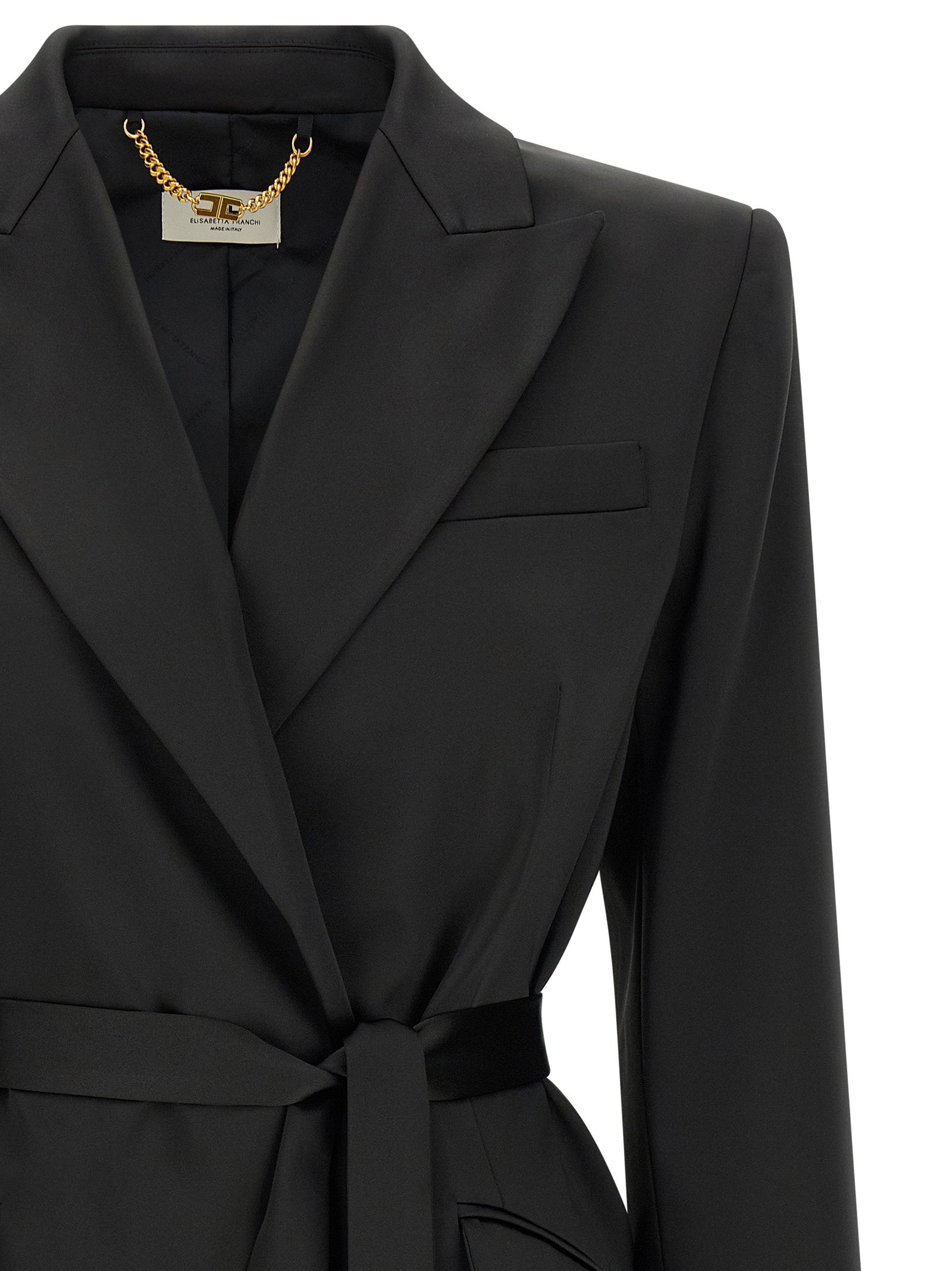 Elisabetta Franchi Stretch Satin Blazer - view 3