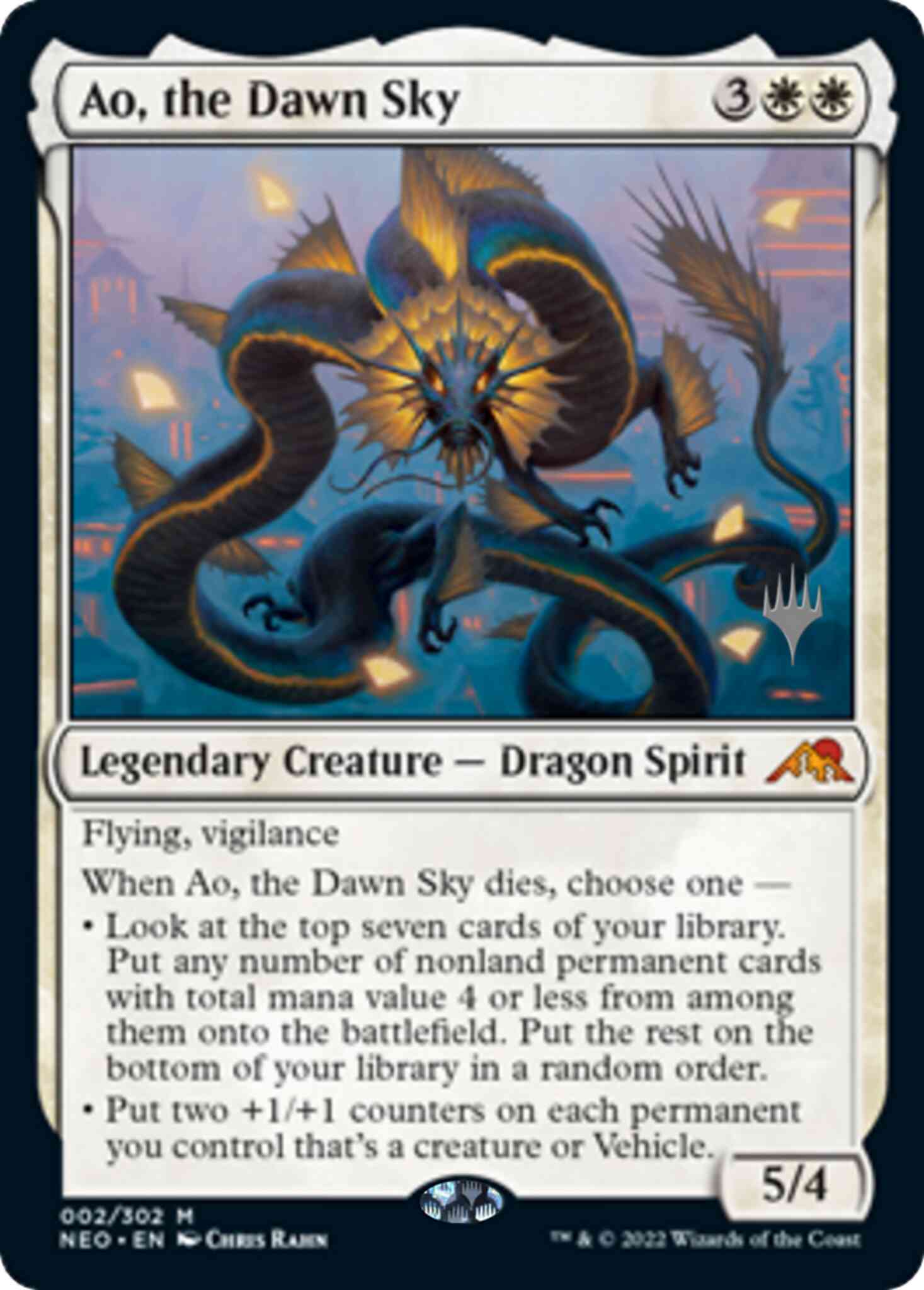 Ao the dawn – Magic Ao, the Dawn Sky [Promo Pack] [2p] [Kamigawa: Neon Dynasty: Promos] [Non-Foil]