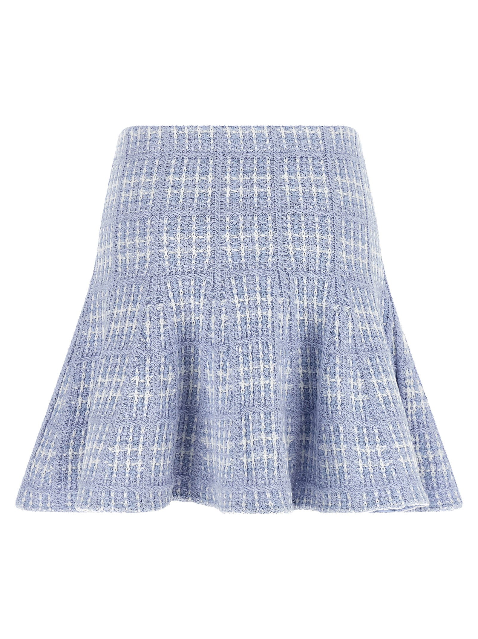Self-Portrait Check Knit Skirt - view 2