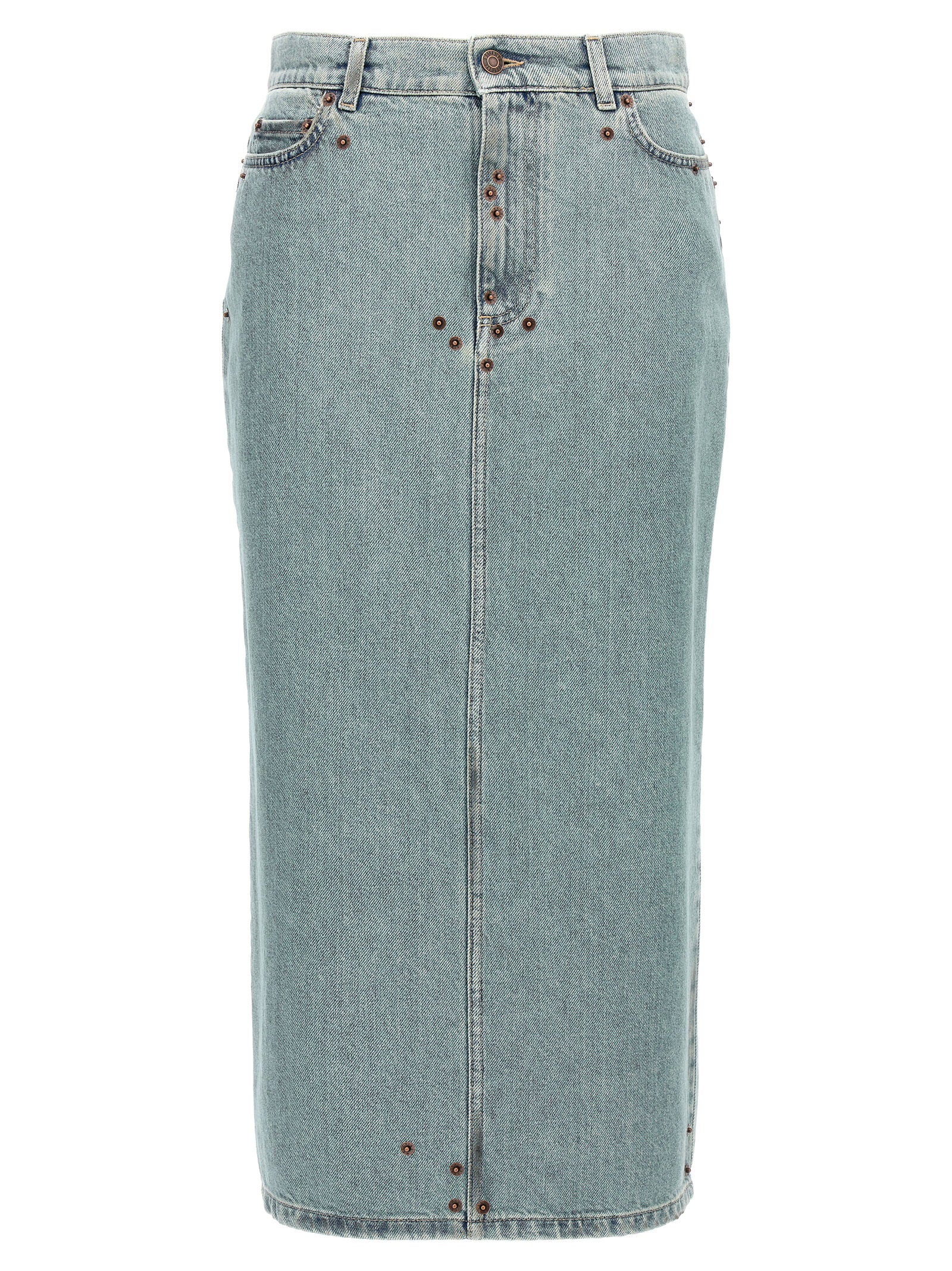 Moschino Rivets Denim Skirt – 100% cotton