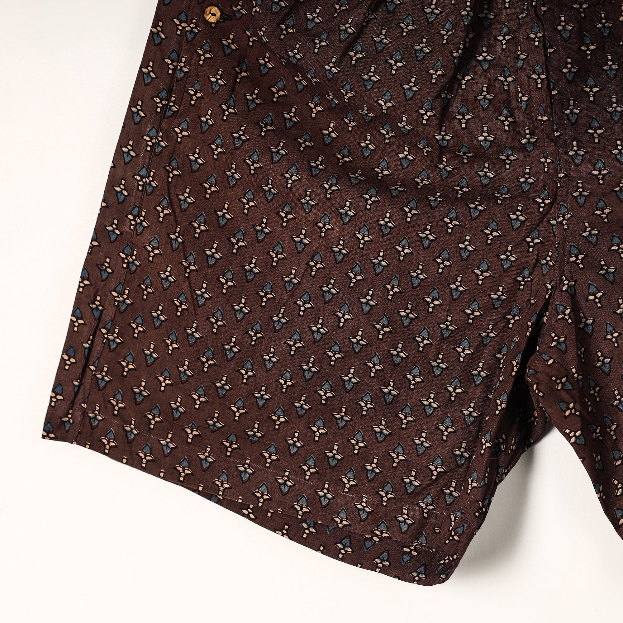 ITOKRI CASUALS Brown - Ajrakh Block Printed Cotton Unisex Boxer/Shorts - view 2