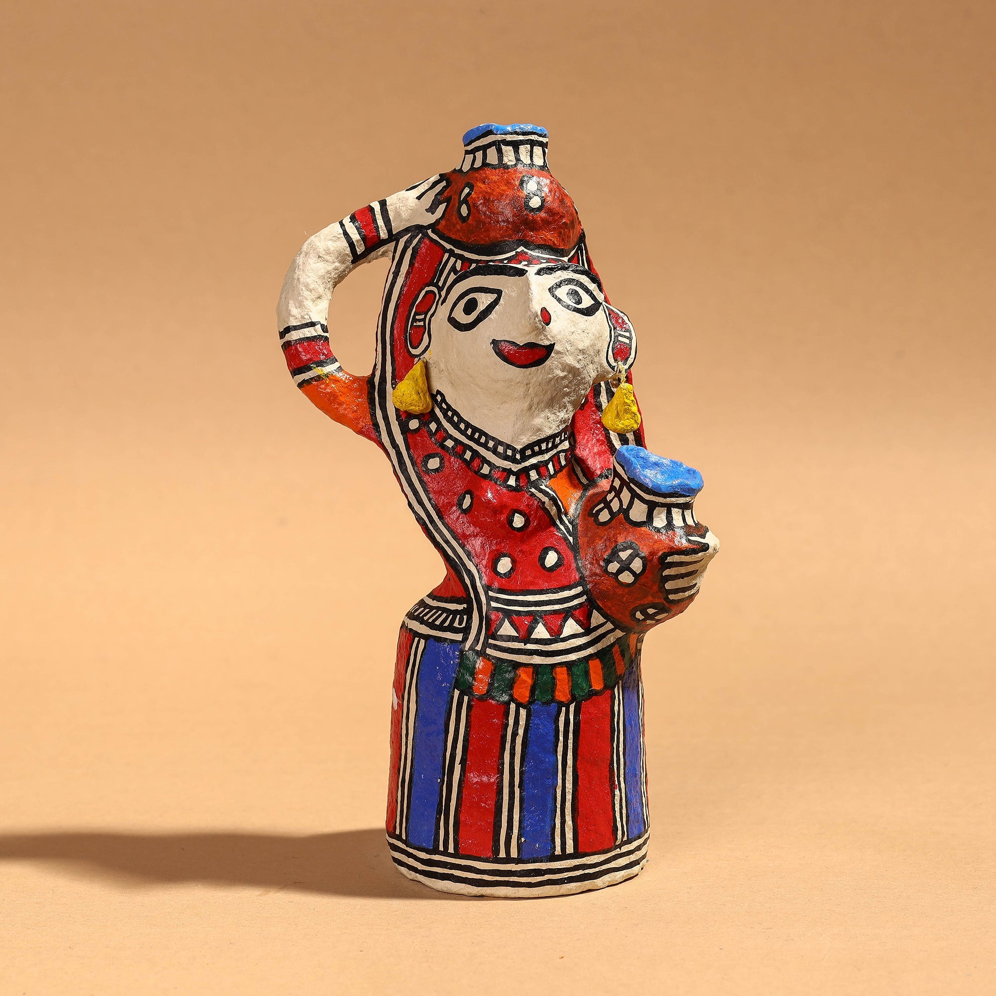 ITOKRI CRAFTS INITIATIVE Doll - Madhubani Handpainted Paper Mache Home Decor Item