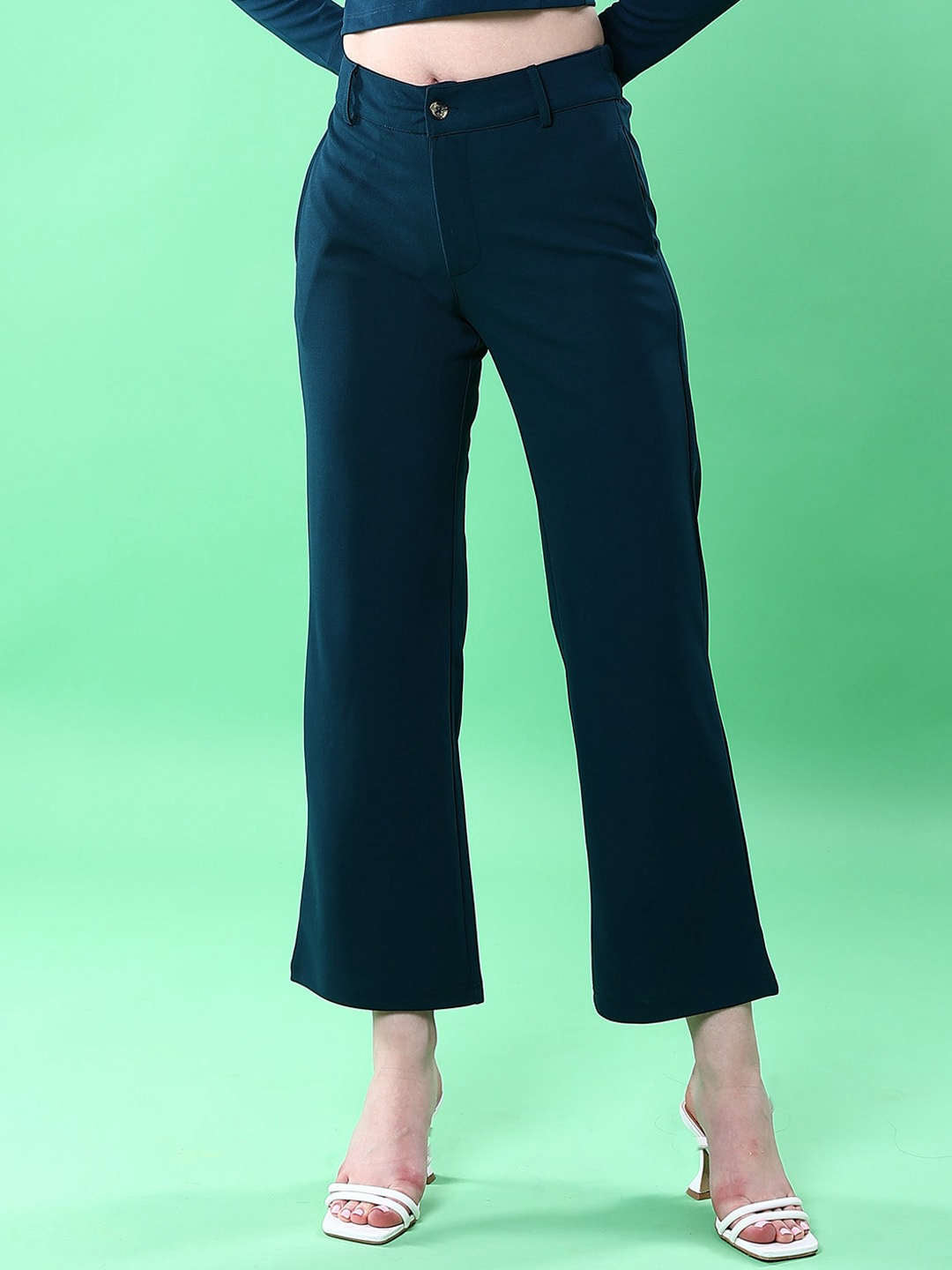 Freehand By The Indian Garage Co Women Solid Wide Leg Trouser