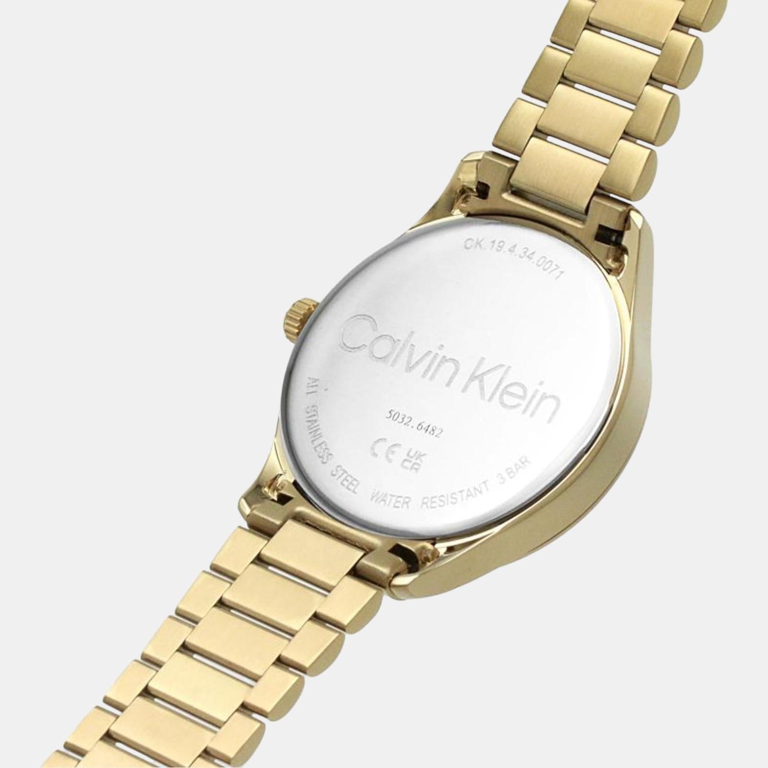 Calvin Klein Ck Iconic Unisex Quartz Gold Dial Analog Stainless Steel Watch 25200038 - view 6