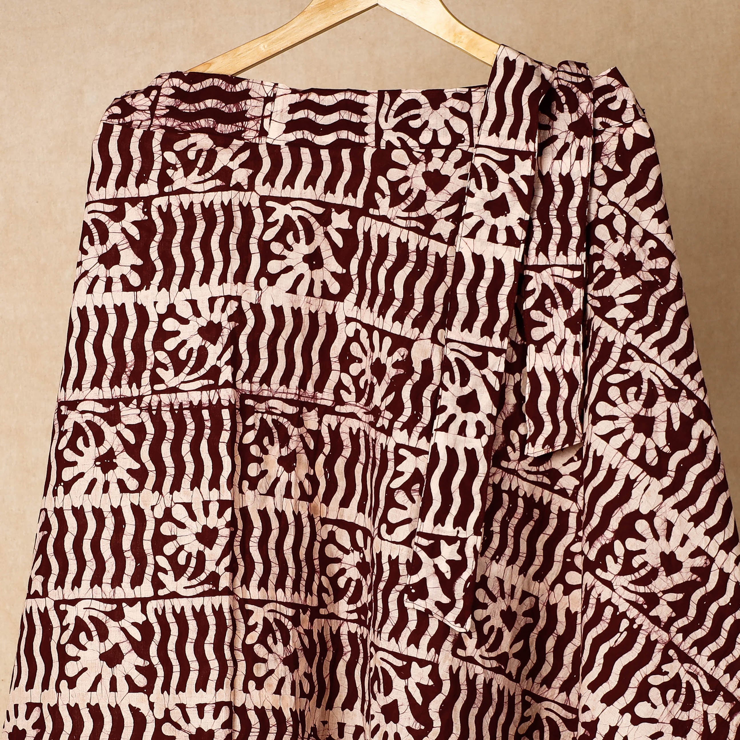 NOORI BAZAR Brown - Hand Batik Printing Cotton Wrap Around Skirt - view 3