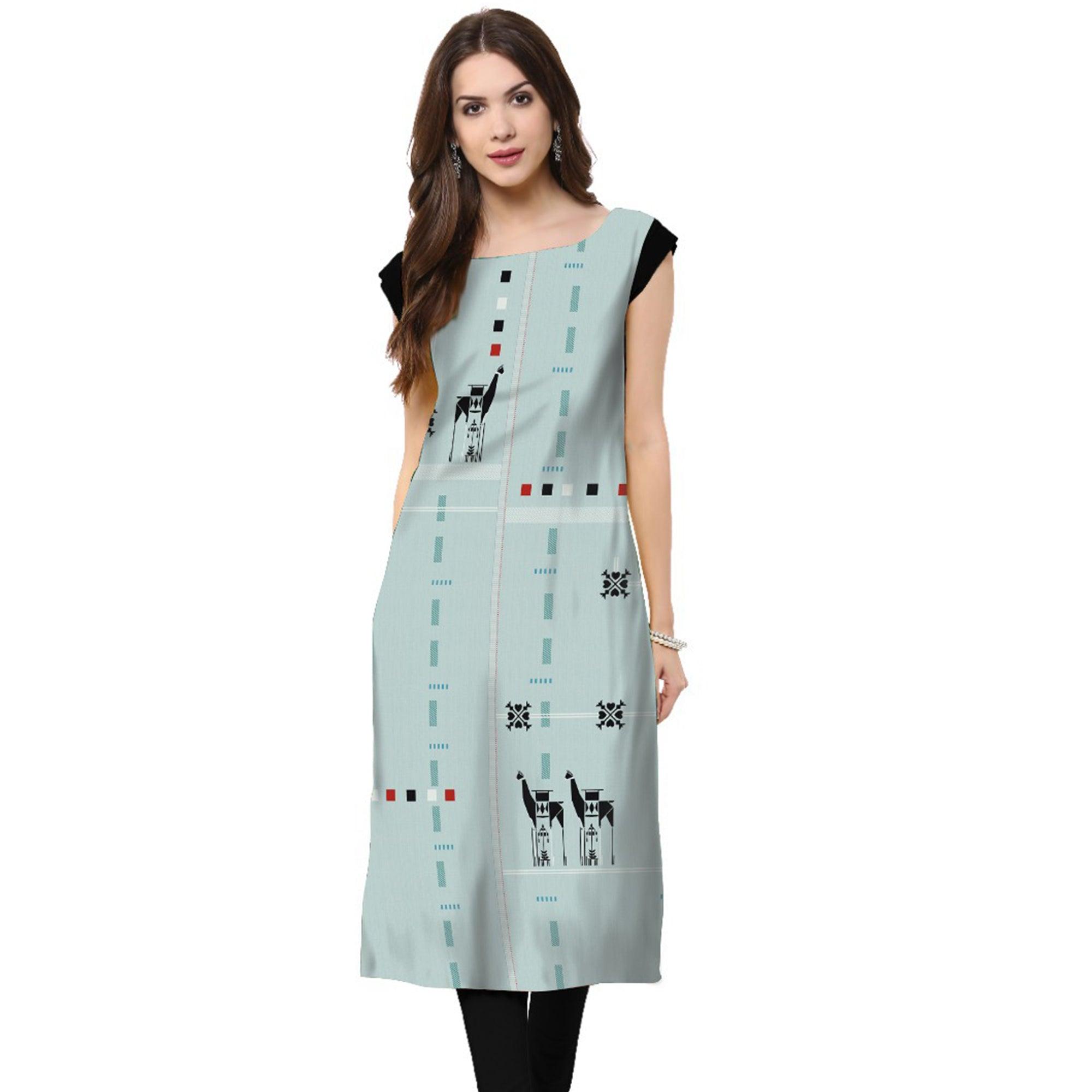 Peachmode Seller Multi Color Casual Wear Digital Printed Crepe Kurti