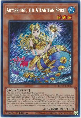 Abyssrhine the atlantean – Yu-Gi-Oh! Abyssrhine, the Atlantean Spirit - ROTA-EN017 - Secret Rare - 1st Edition