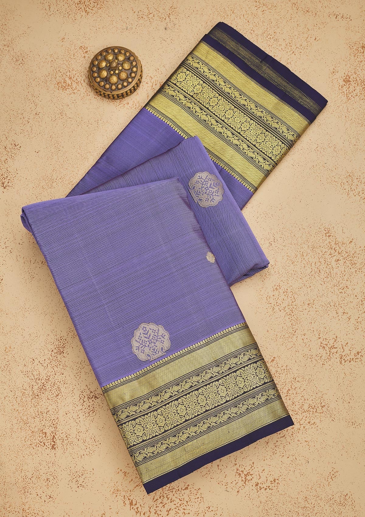Koskii Purple Zariwork Pure Silk Saree – Women's
