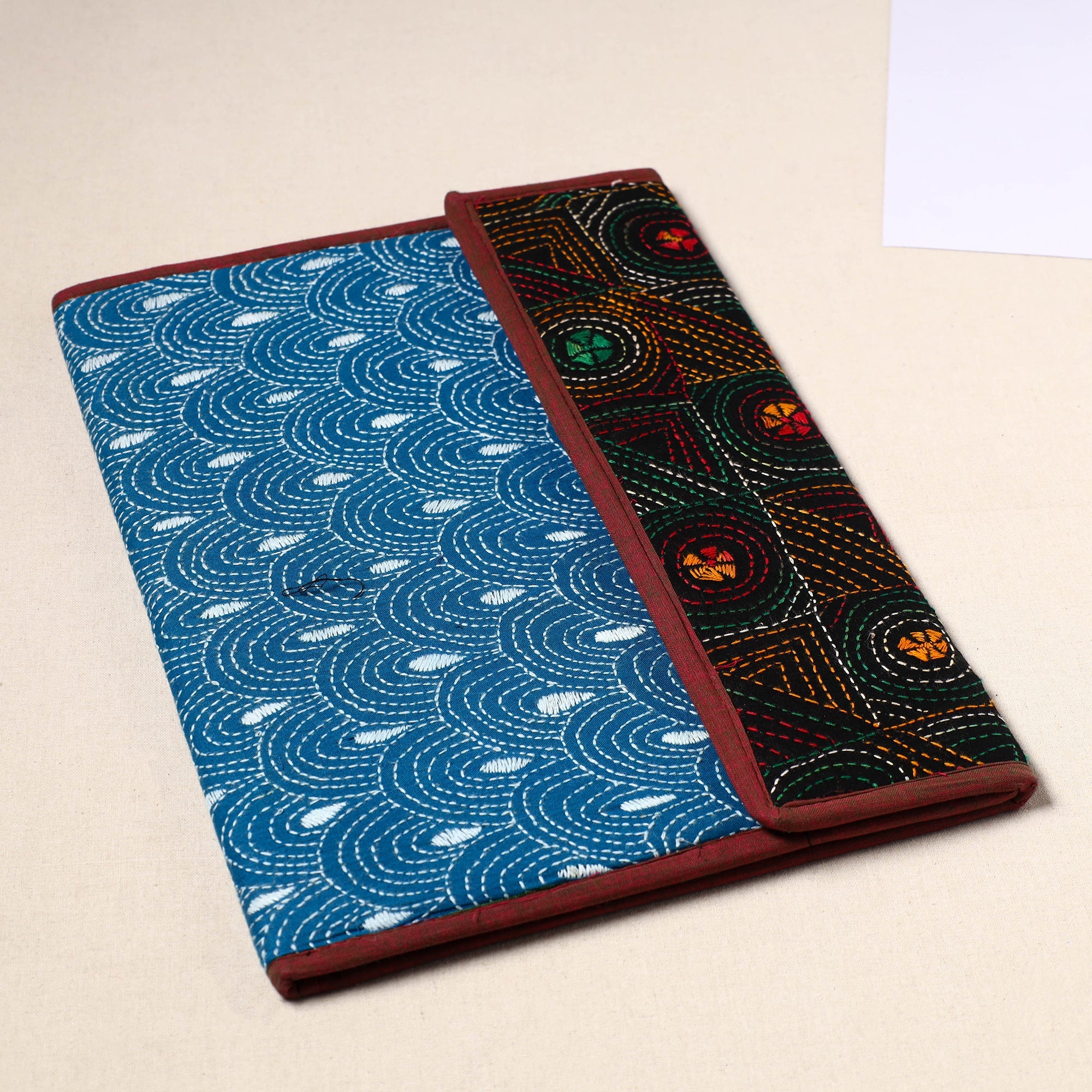 ASALKAAR Bengal Kantha Work Handcrafted File Folder 46 - view 2