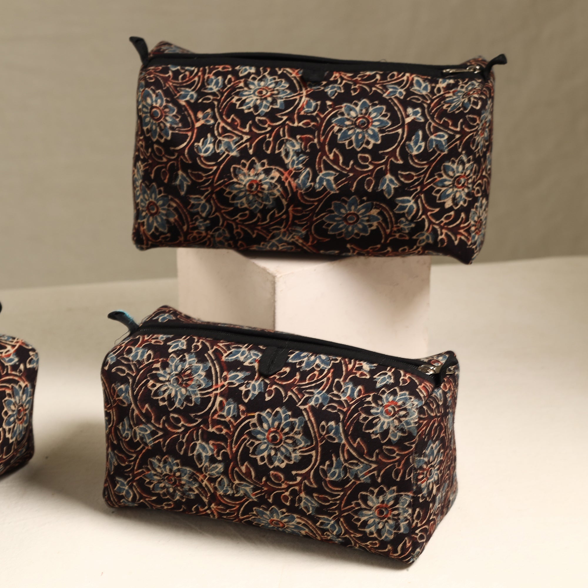 ITOKRI CRAFTS INITIATIVE Black - Handmade Cotton Toiletry Bags (Set of 3) 69 - view 2
