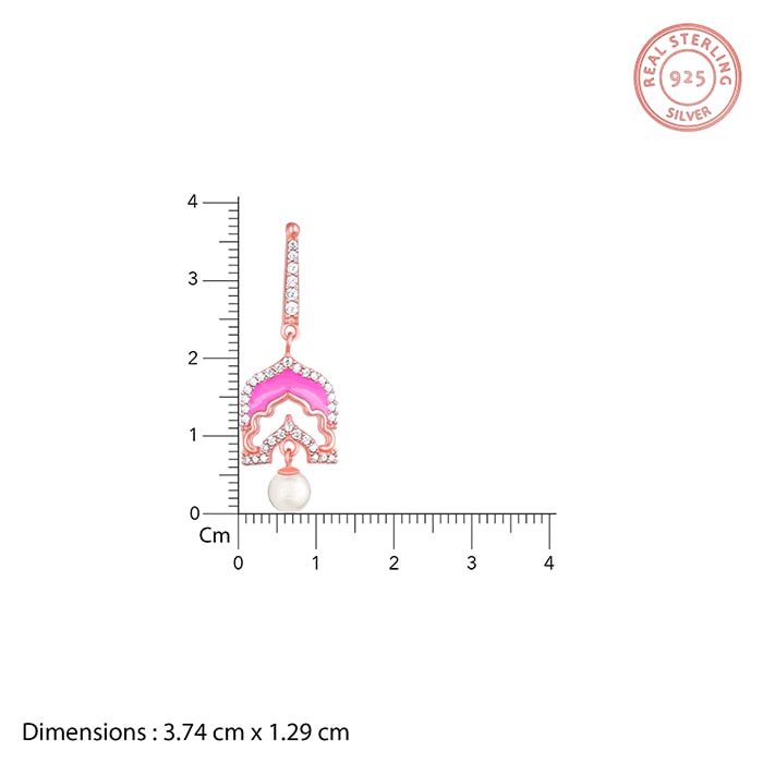 GIVA Jewellery Rose Gold Hawa Mahal Earrings - view 5
