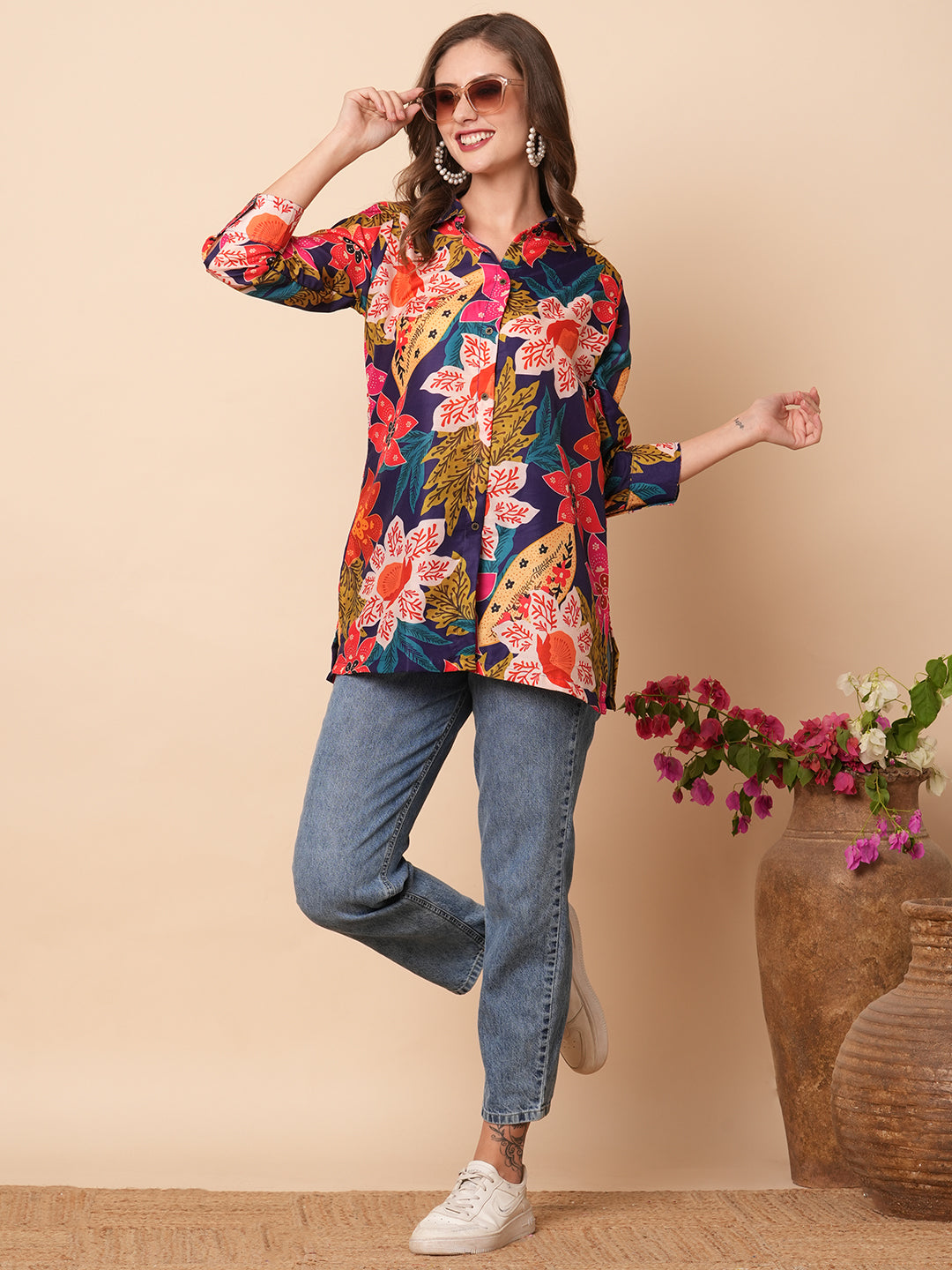 Fashor Floral Printed Buttoned Shirt - Multi – Women's - view 2