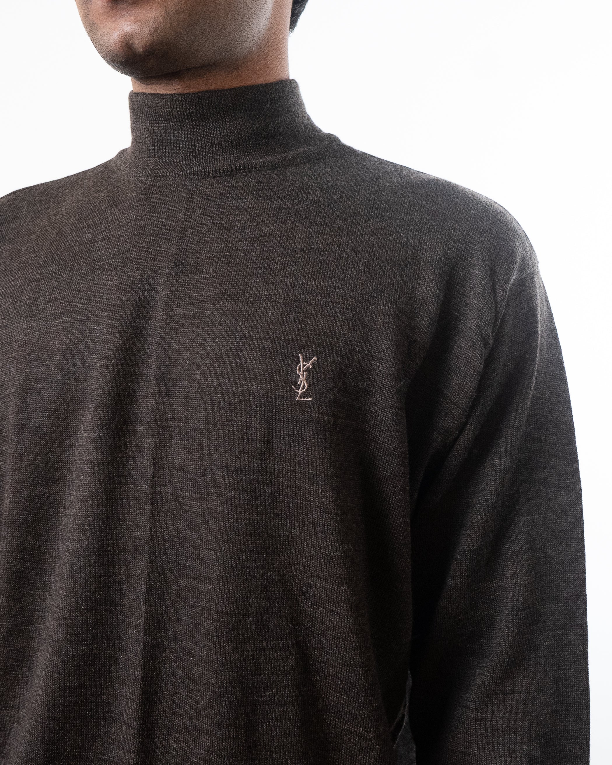 YSL Yves Saint Laurent Turtleneck Sweater - Brown - view 2