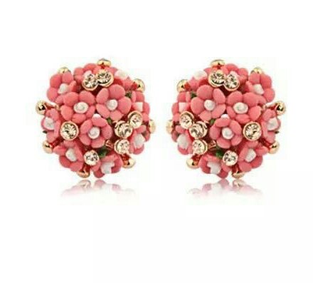Yellow Chimes Stud Earrings for Women Combo of 2 Pairs Floral Stud Earrings Gold Plated Pink & Peach Studs for Girls and Women. - view 3