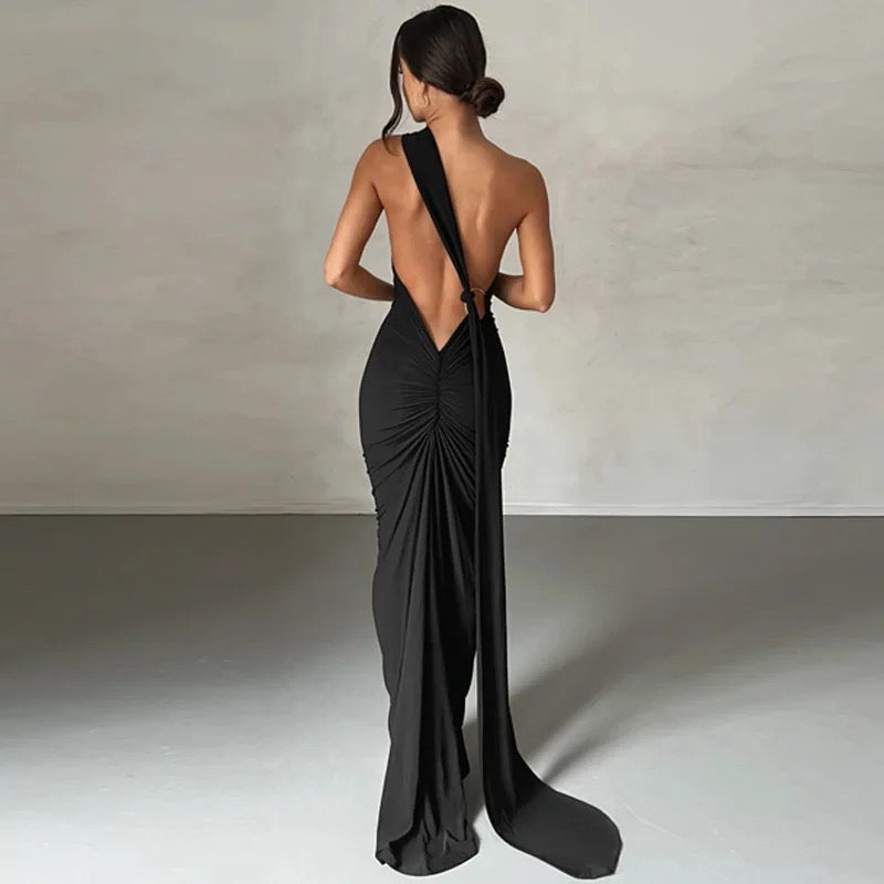 Alamode By Akanksha Ruby Statement Backless Maxi Dress