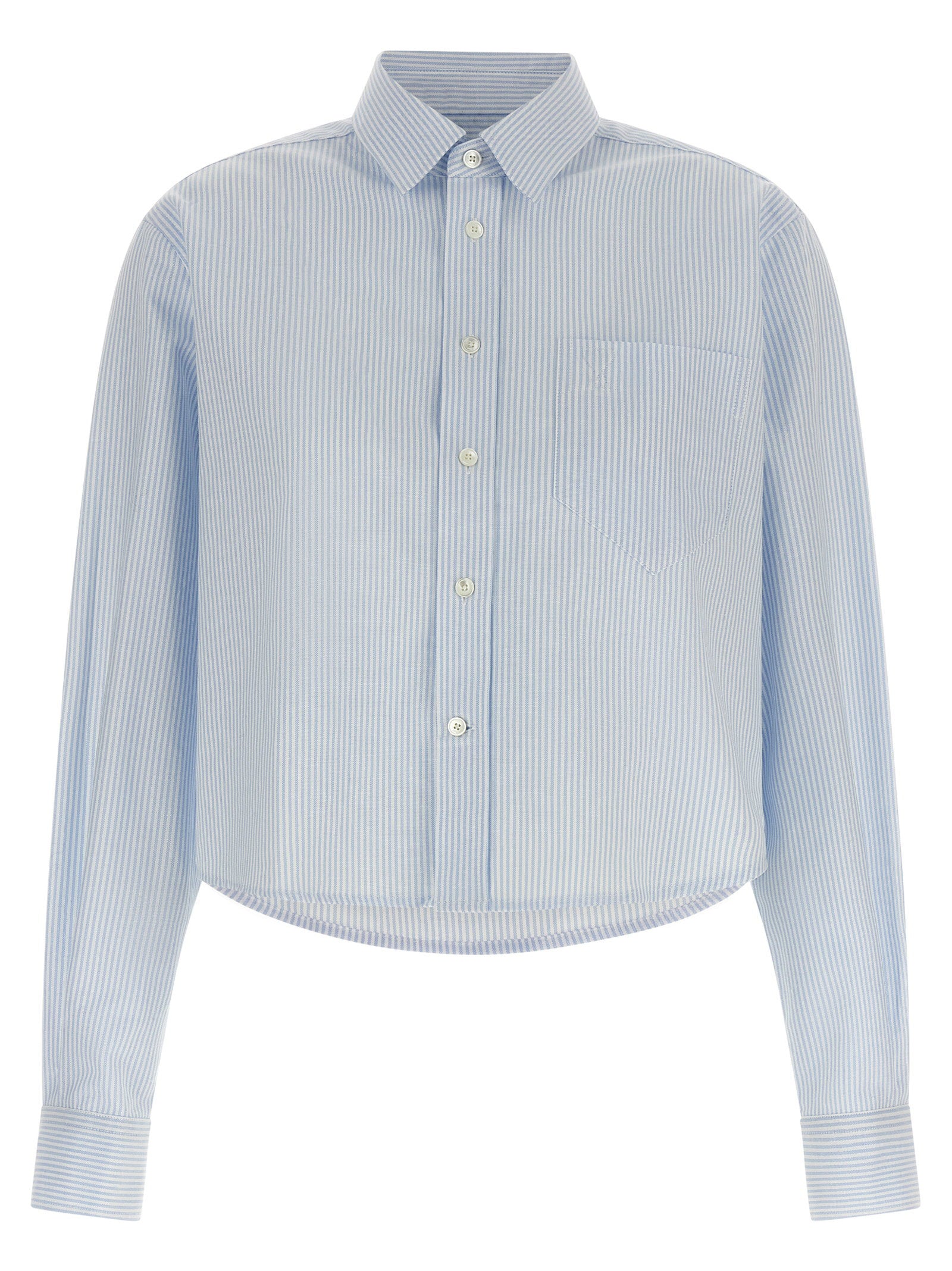Ami Paris Ami De Coeur Cropped Shirt – 100% cotton