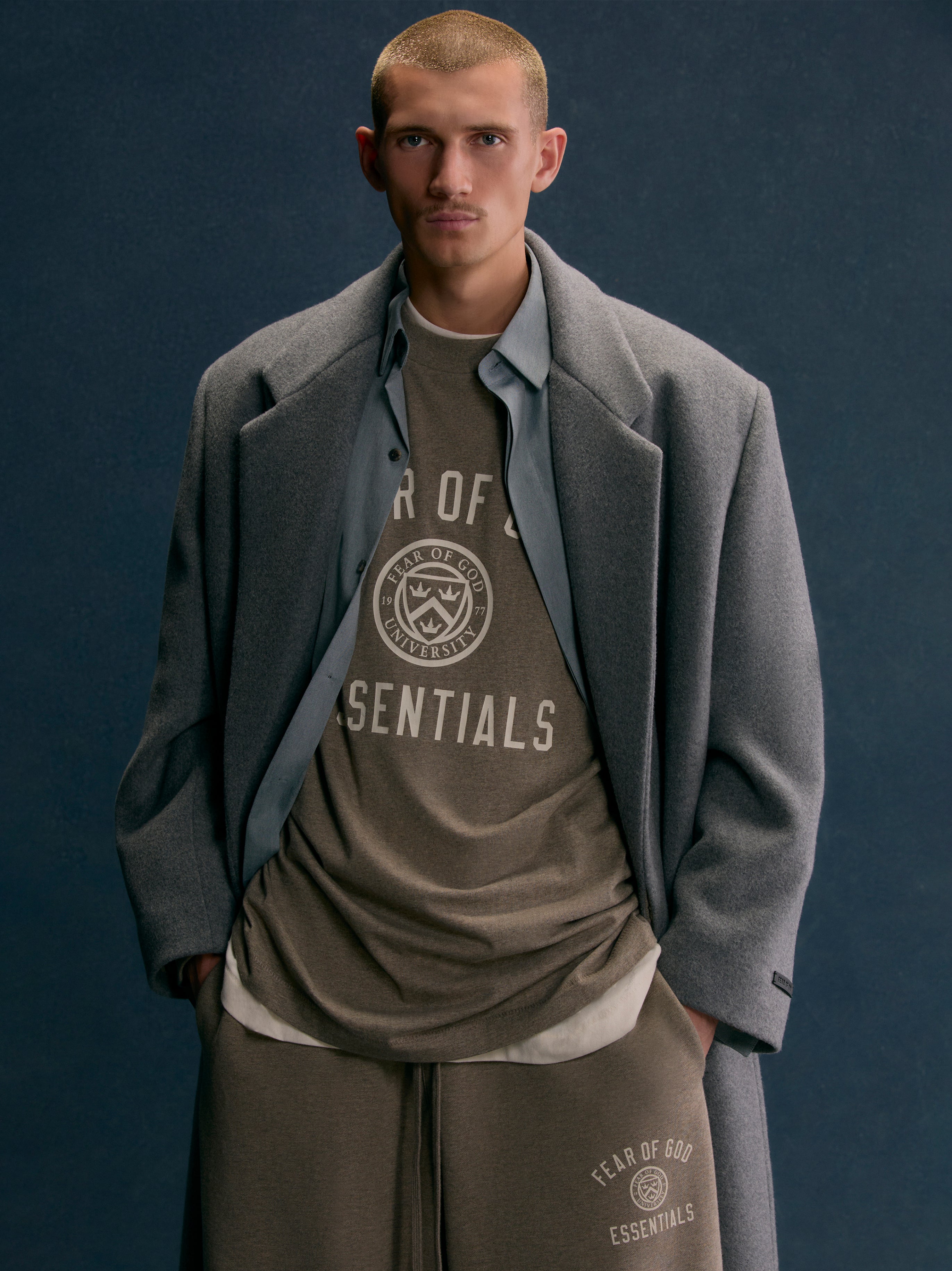 ESSENTIALS Jersey Long Sleeve Tee – Heather Gray