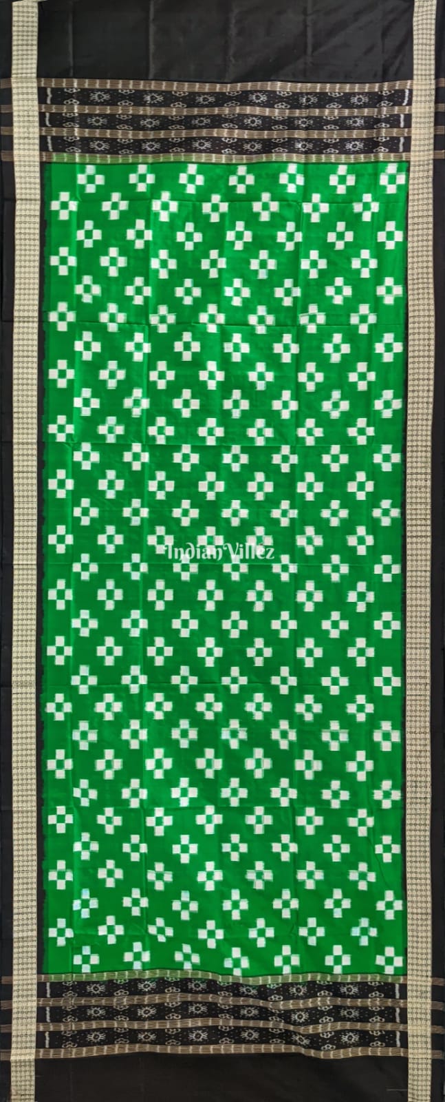 IndianVillèz Green Pasapali Theme Sambalpuri Silk Dupatta - view 2