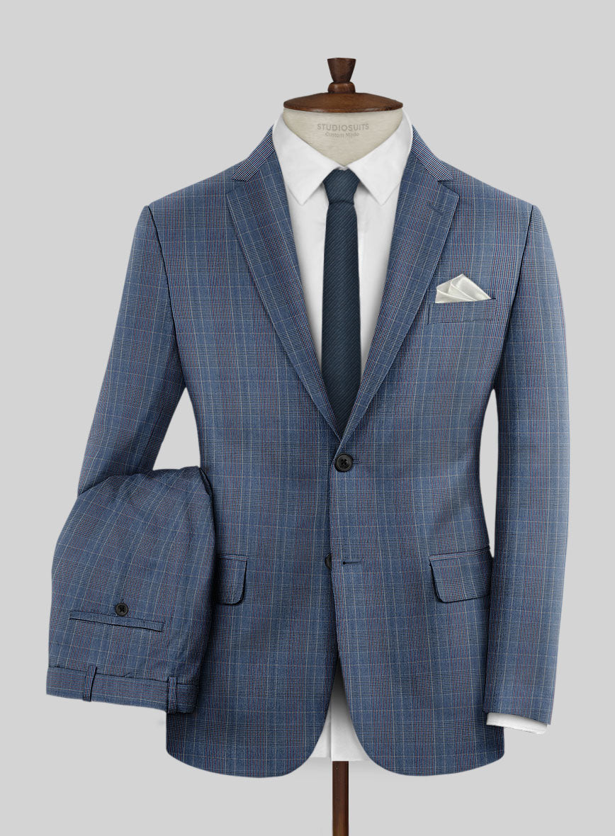 StudioSuits Napolean Canzo Glen Blue Wool Suit - view 2