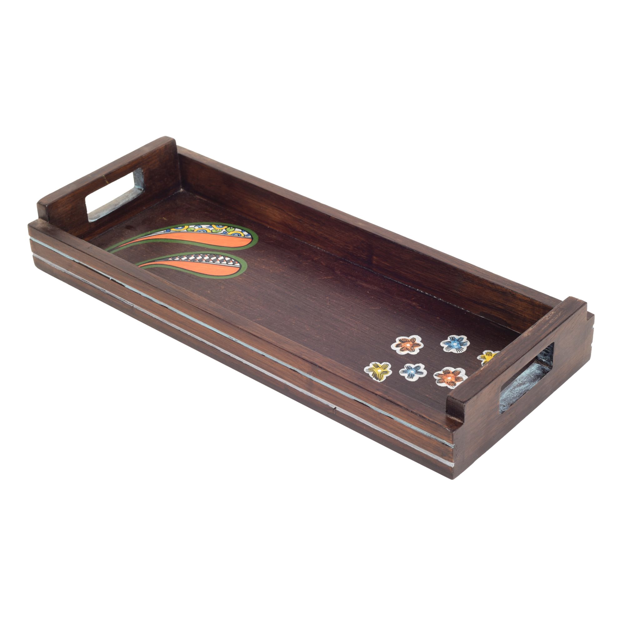 ART CREATIONS BY SUMAN SONTHALIA Brown - Blooming Leaves Serving Tray - view 2