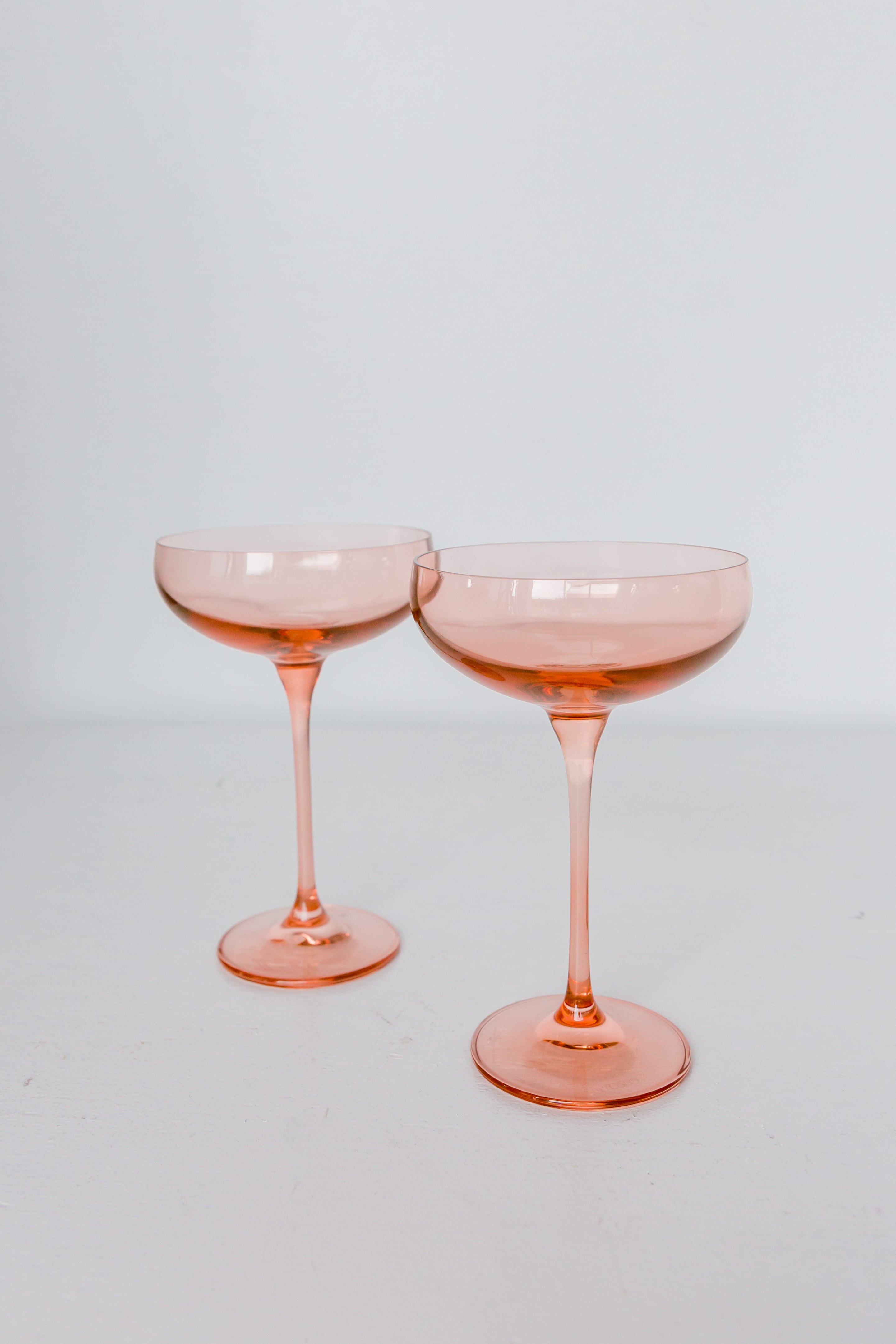 Estelle Colored Glass Estelle Colored Champagne Coupe Stemware - Set of 2 {Blush Pink}