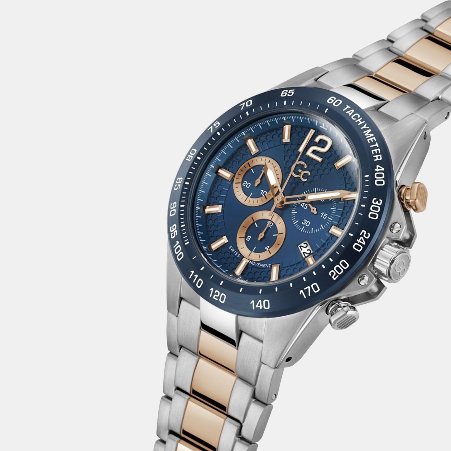 GC Audacious Chrono Men Quartz Blue Dial Chronograph Stainless Steel Watch Z07004G7MF - view 5